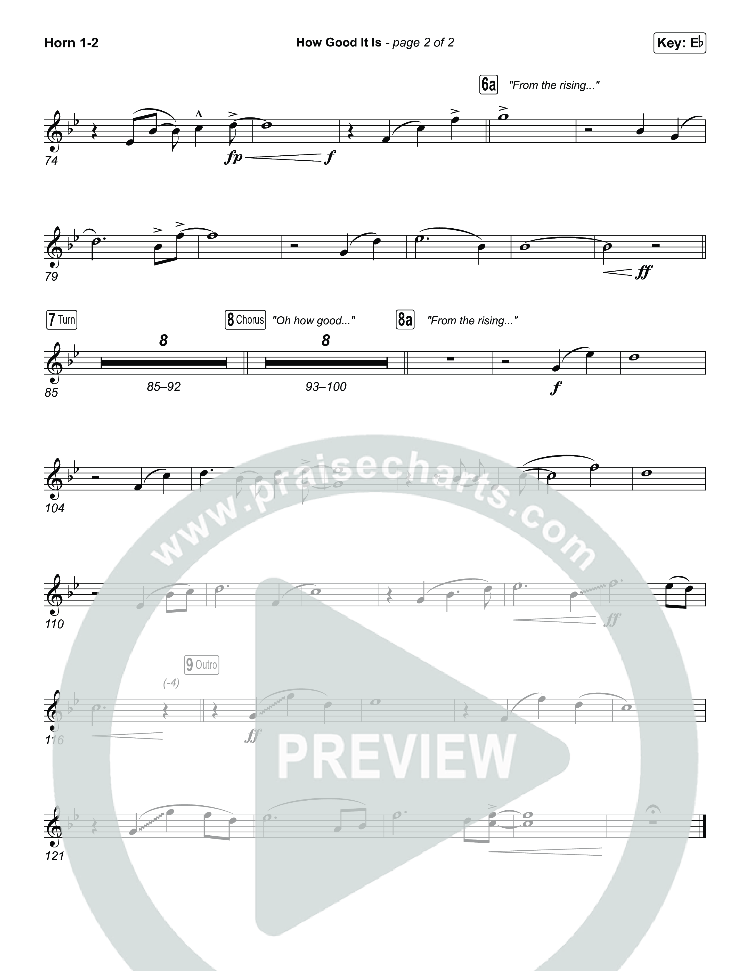 How Good It Is (Worship Choir/SAB) French Horn 1/2 (Chris Tomlin / Arr. Luke Gambill)