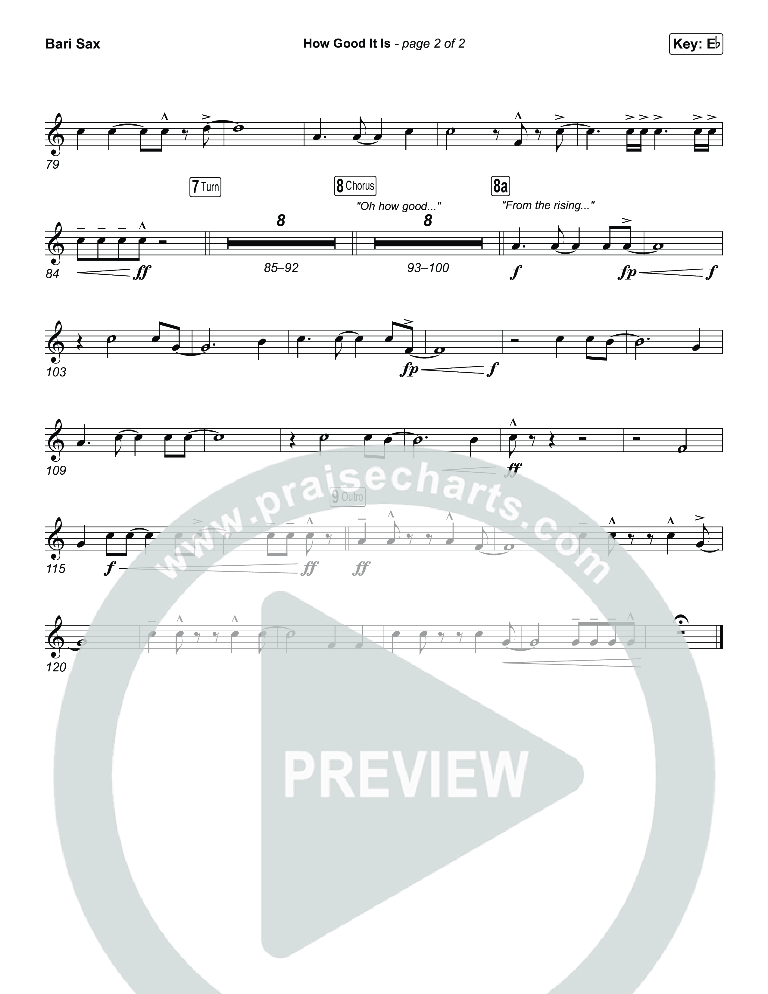 How Good It Is (Unison/2-Part) Bari Sax (Chris Tomlin / Arr. Luke Gambill)