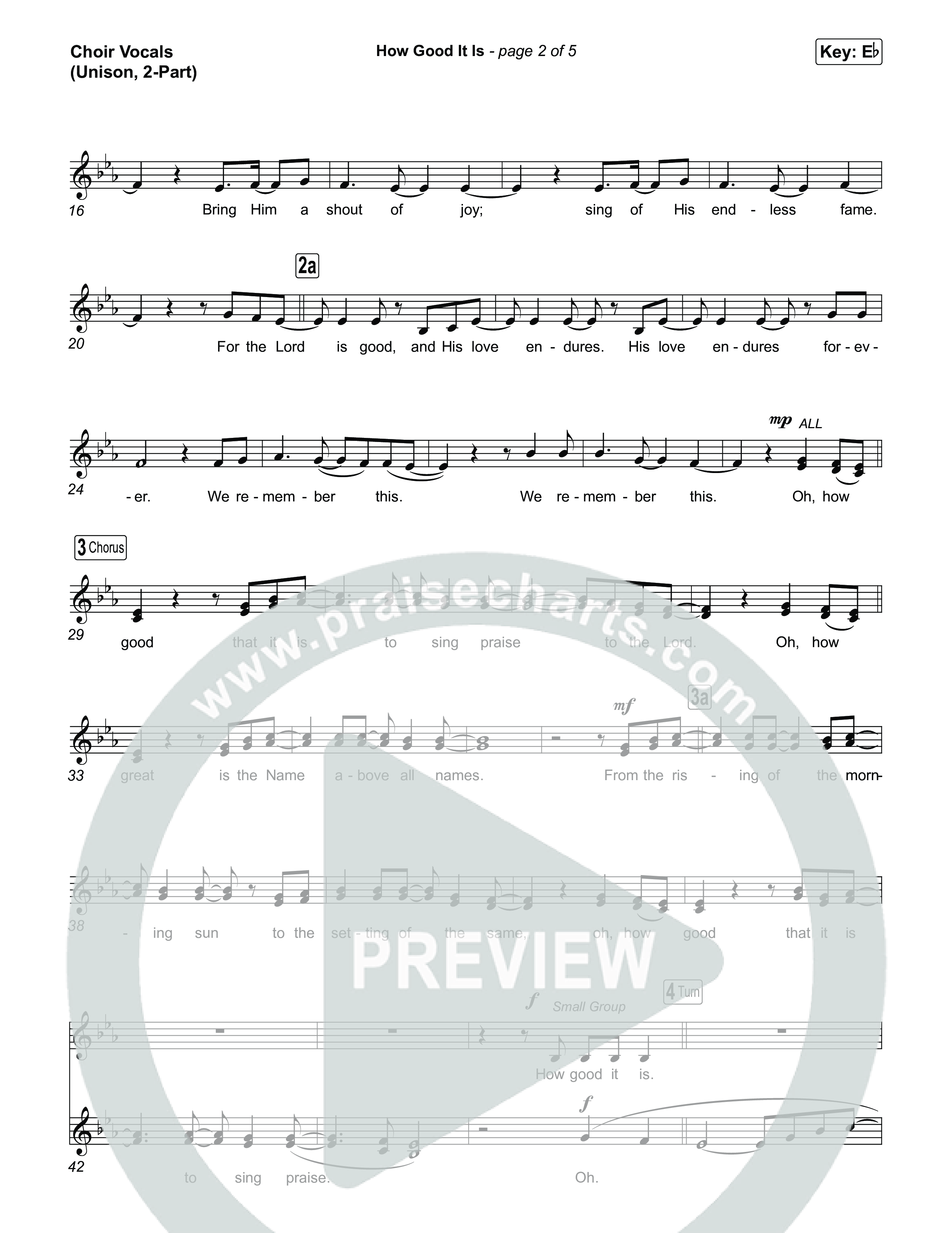 How Good It Is (Unison/2-Part) Choir Vocals (Uni/2-Part) (Chris Tomlin / Arr. Luke Gambill)