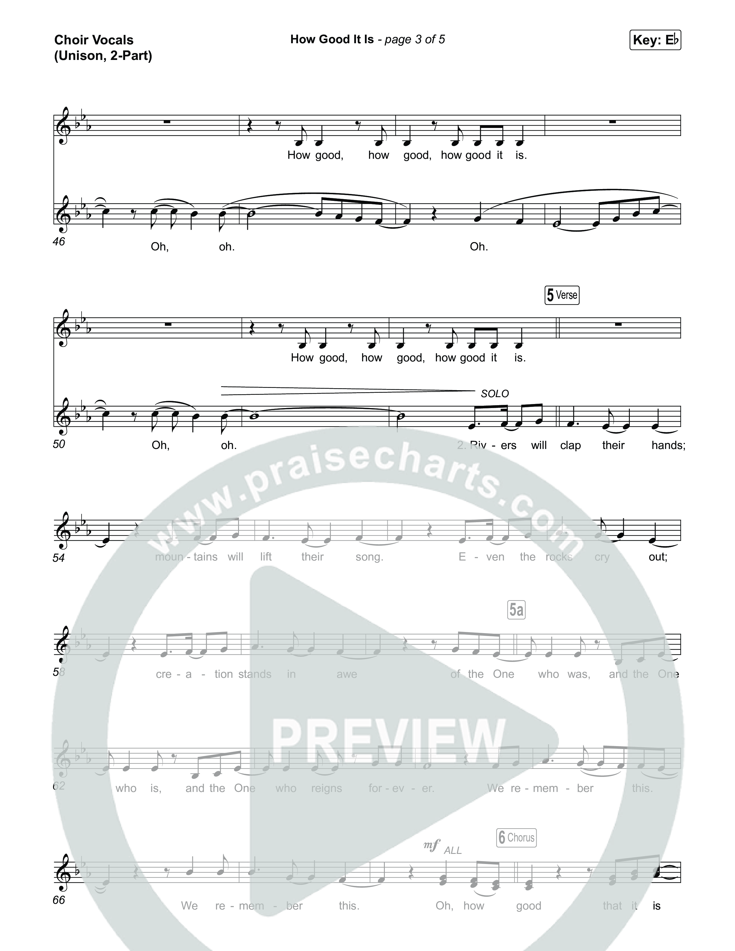 How Good It Is (Unison/2-Part) Choir Vocals (Uni/2-Part) (Chris Tomlin / Arr. Luke Gambill)