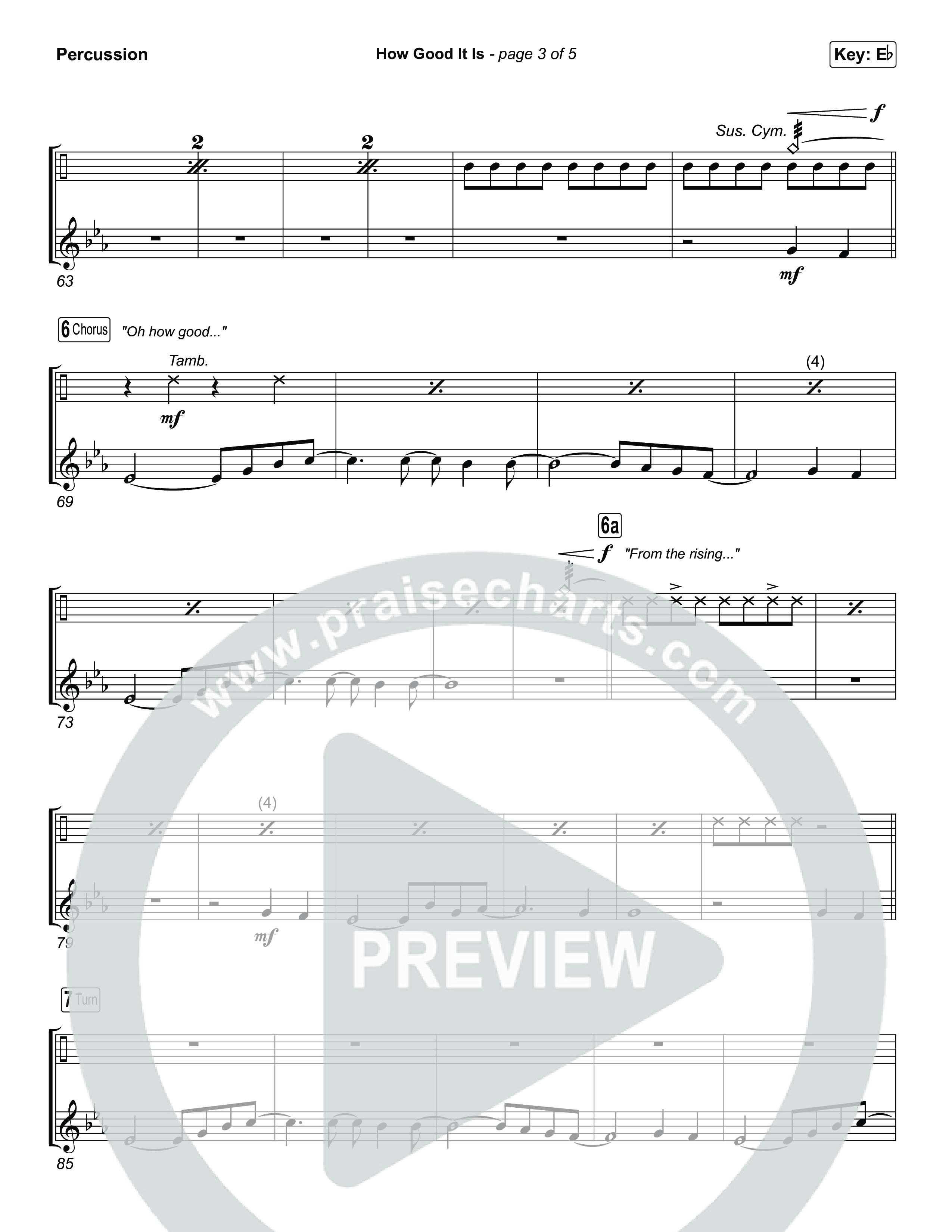 How Good It Is (Unison/2-Part) Percussion (Chris Tomlin / Arr. Luke Gambill)