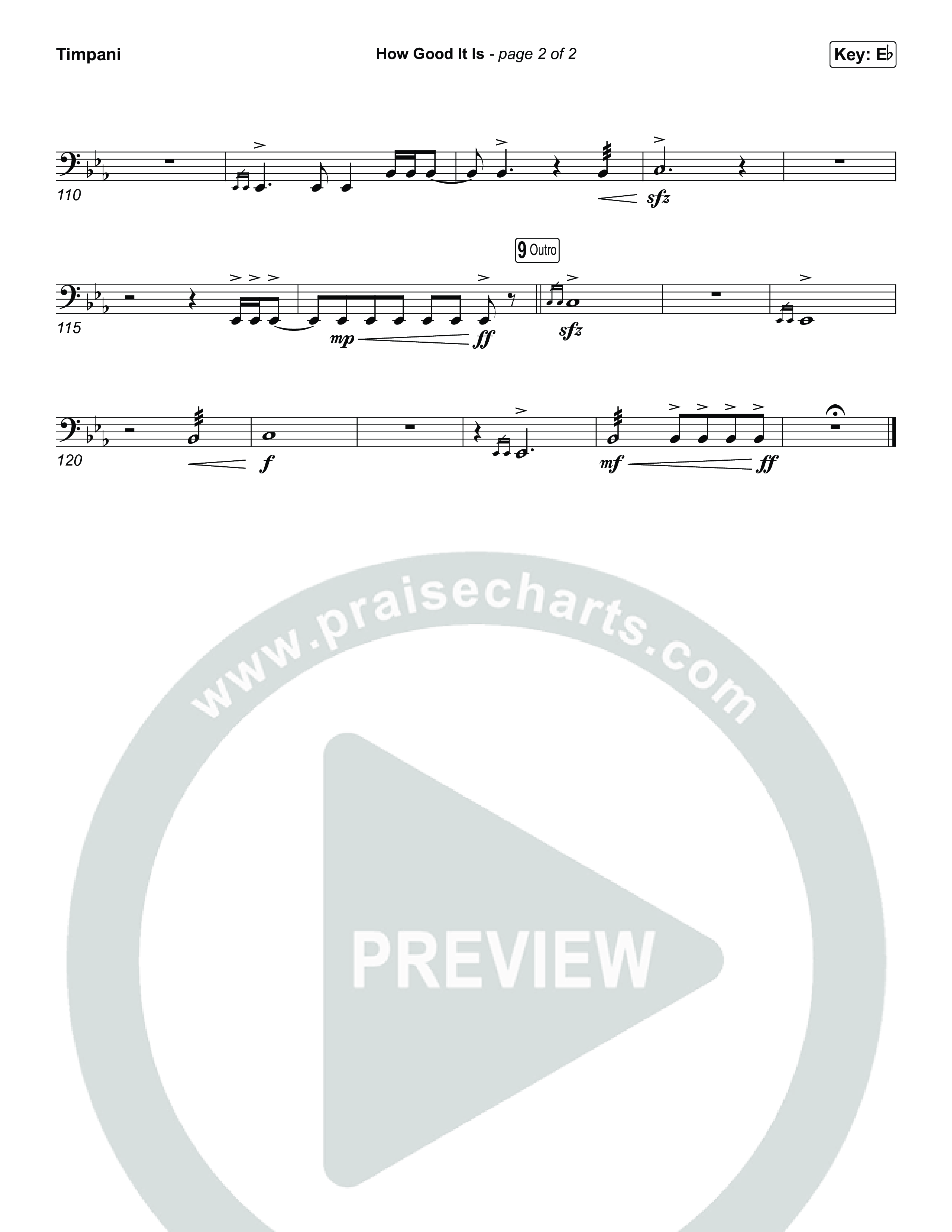 How Good It Is (Unison/2-Part) Timpani (Chris Tomlin / Arr. Luke Gambill)