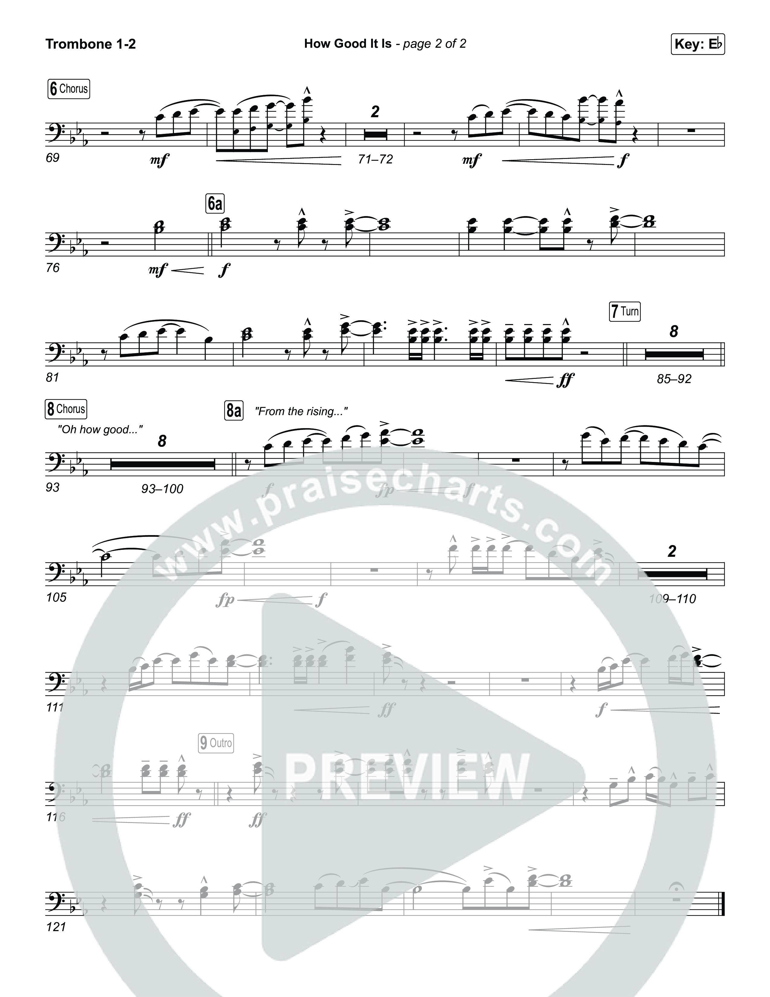 How Good It Is (Unison/2-Part) Trombone 1/2 (Chris Tomlin / Arr. Luke Gambill)