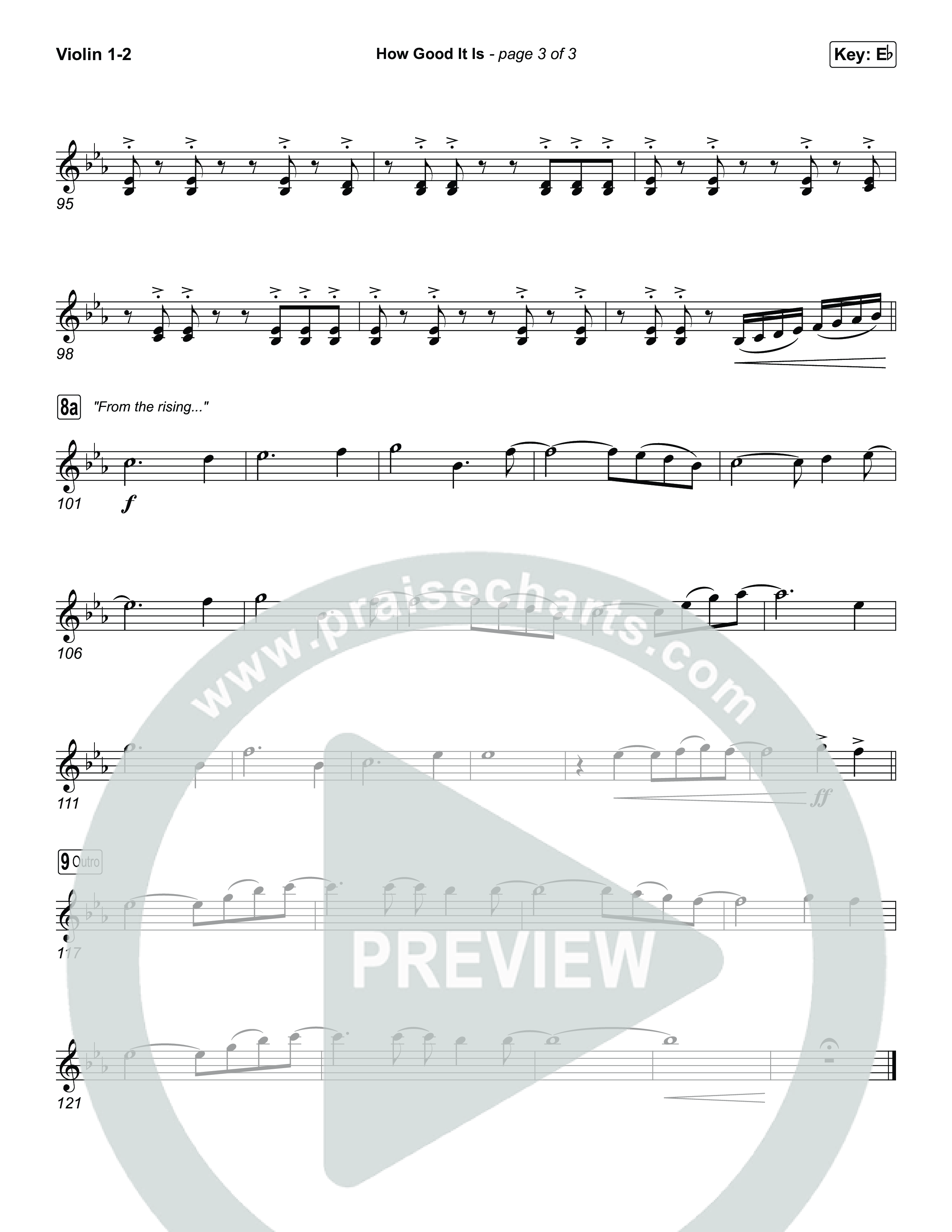 How Good It Is (Unison/2-Part) Violin 1/2 (Chris Tomlin / Arr. Luke Gambill)