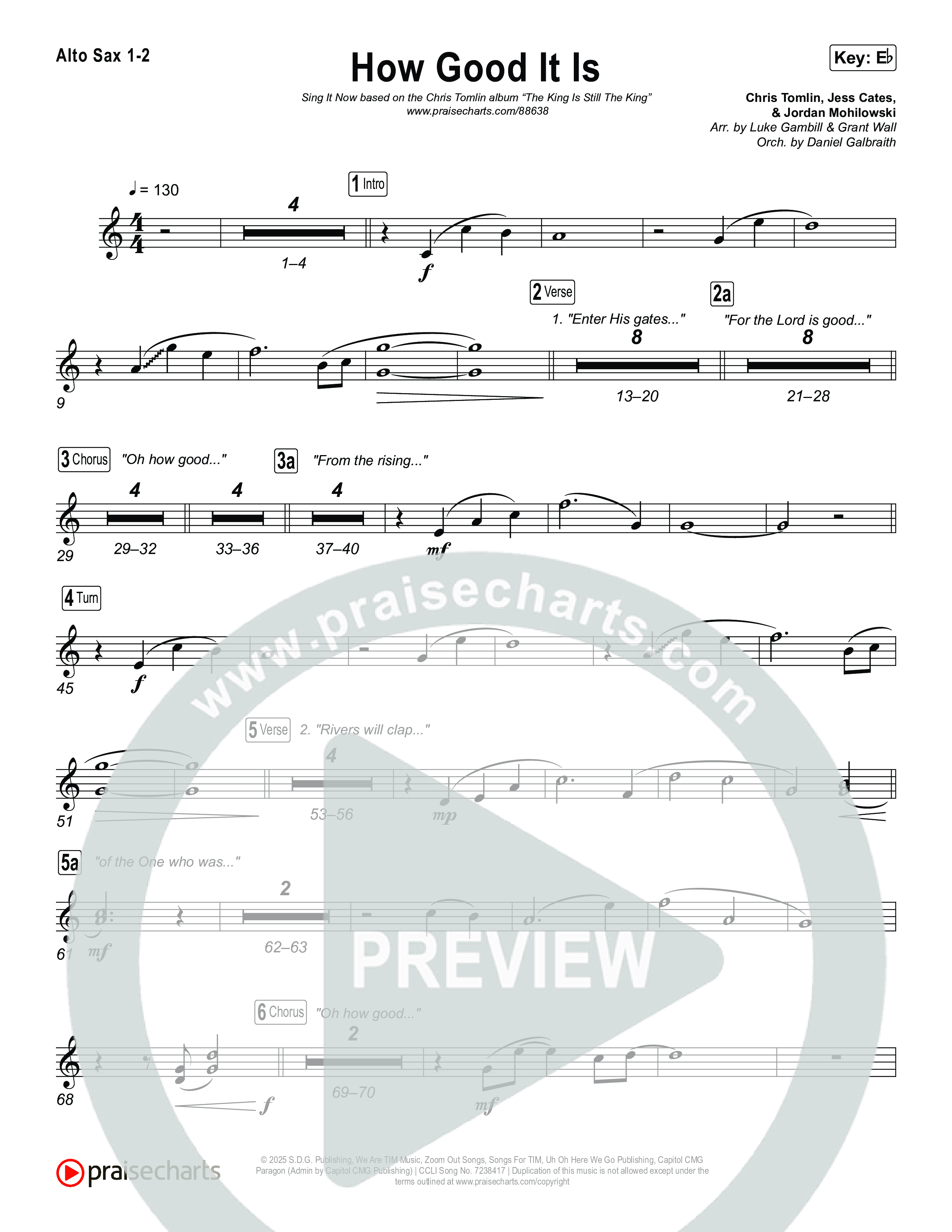 How Good It Is (Sing It Now) Sax Pack (Chris Tomlin / Arr. Luke Gambill)