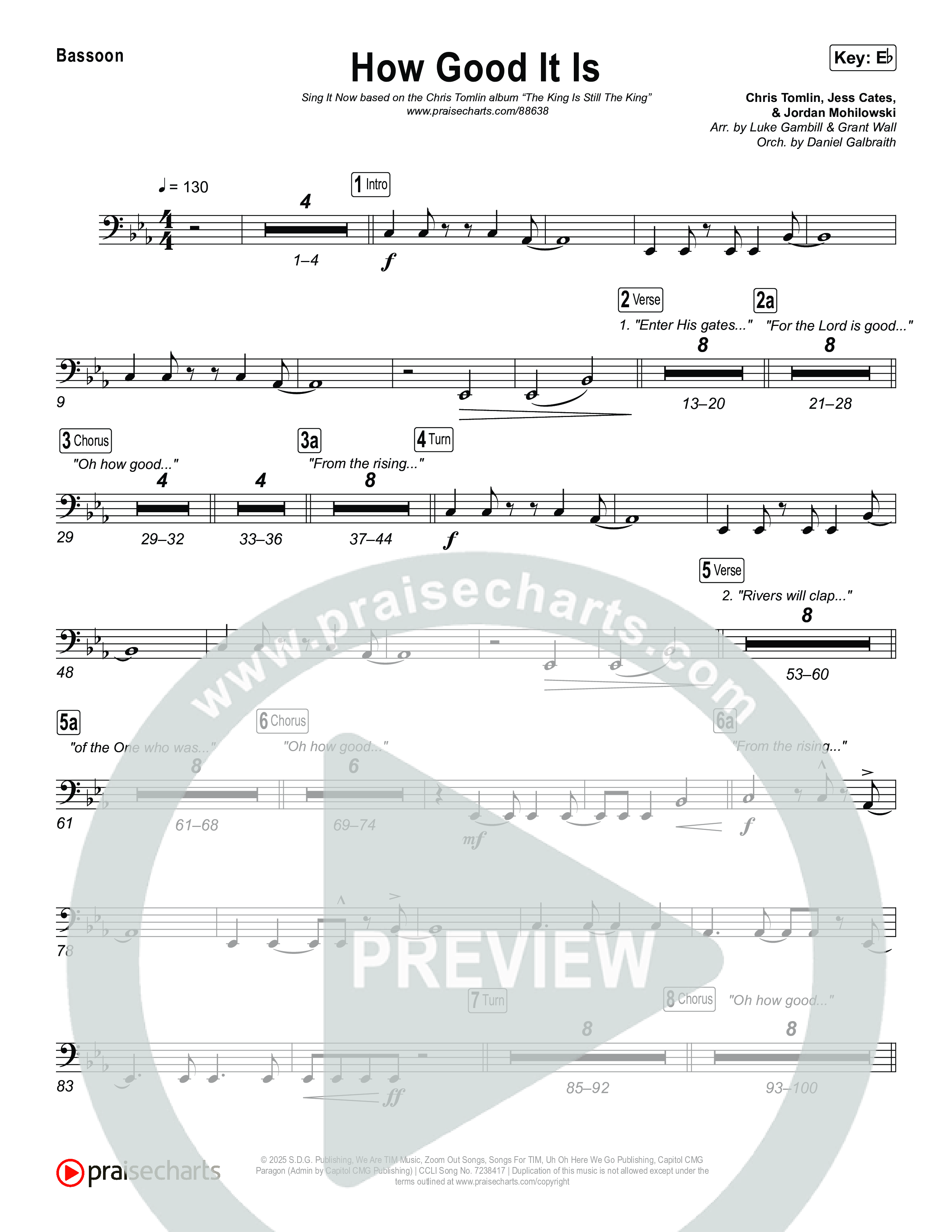 How Good It Is (Sing It Now) Bassoon (Chris Tomlin / Arr. Luke Gambill)