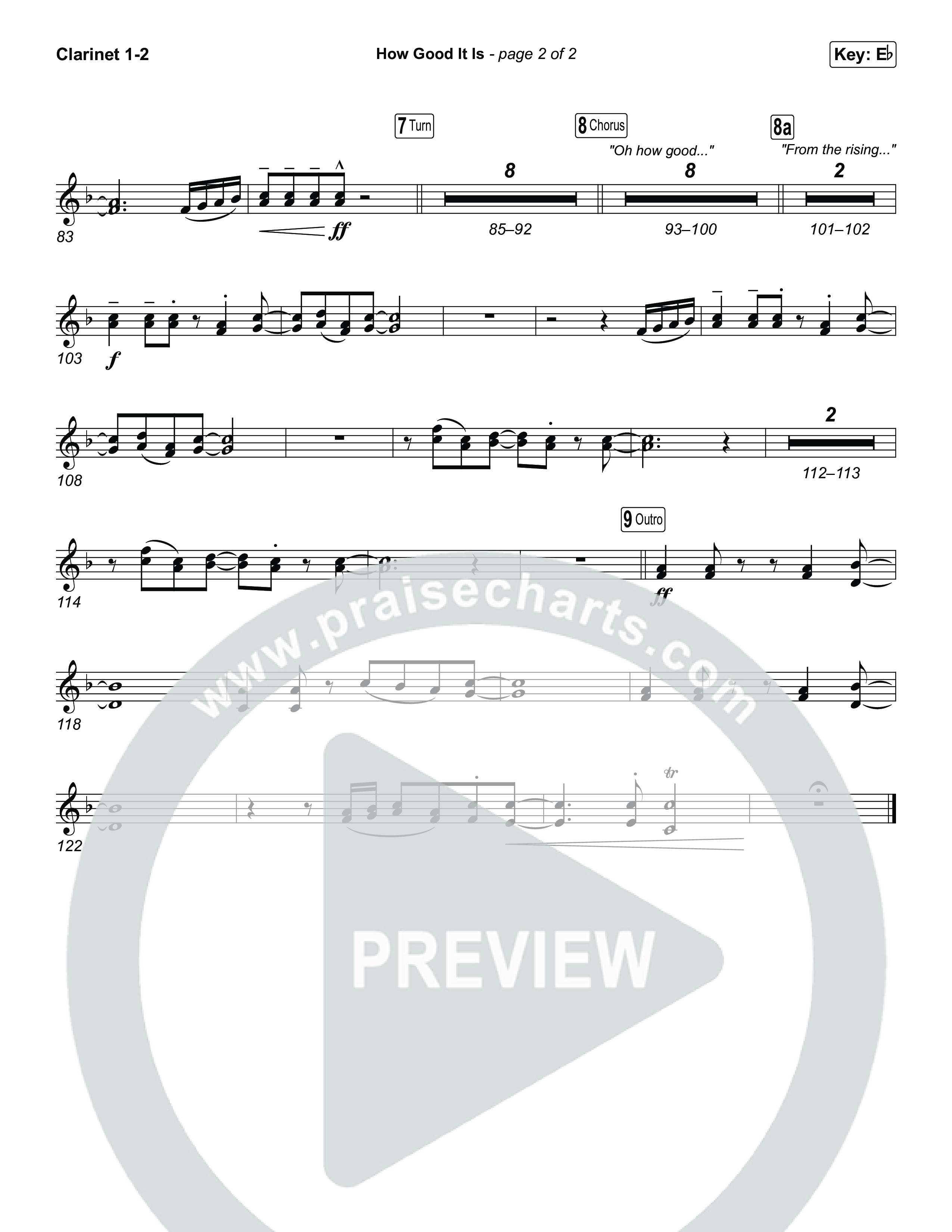 How Good It Is (Sing It Now) Clarinet 1/2 (Chris Tomlin / Arr. Luke Gambill)