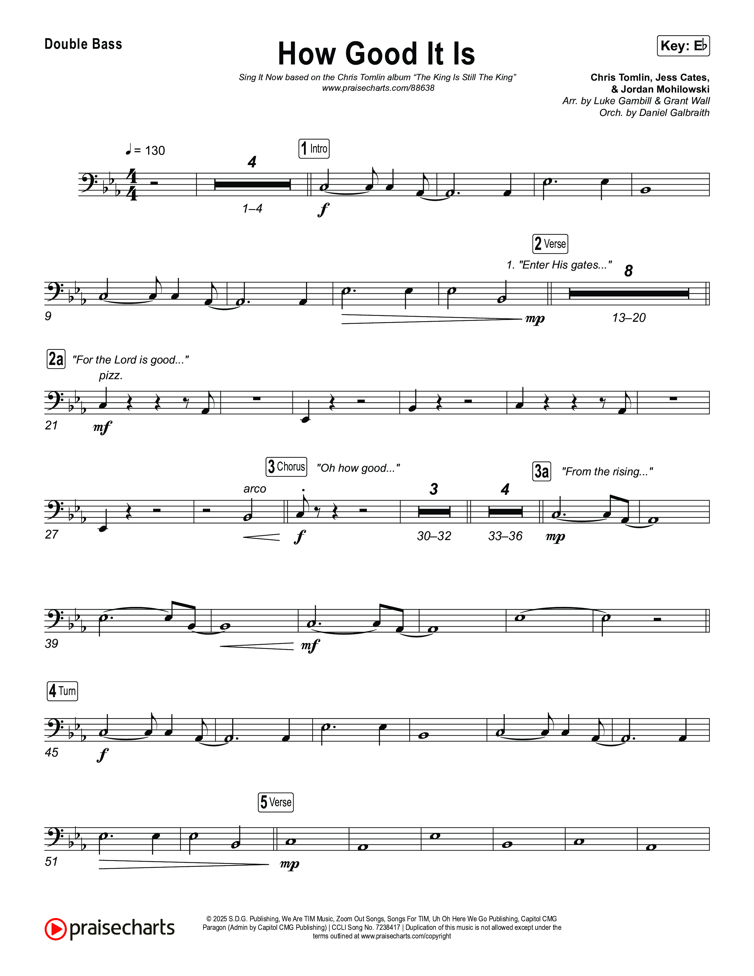 How Good It Is (Sing It Now) Double Bass (Chris Tomlin / Arr. Luke Gambill)