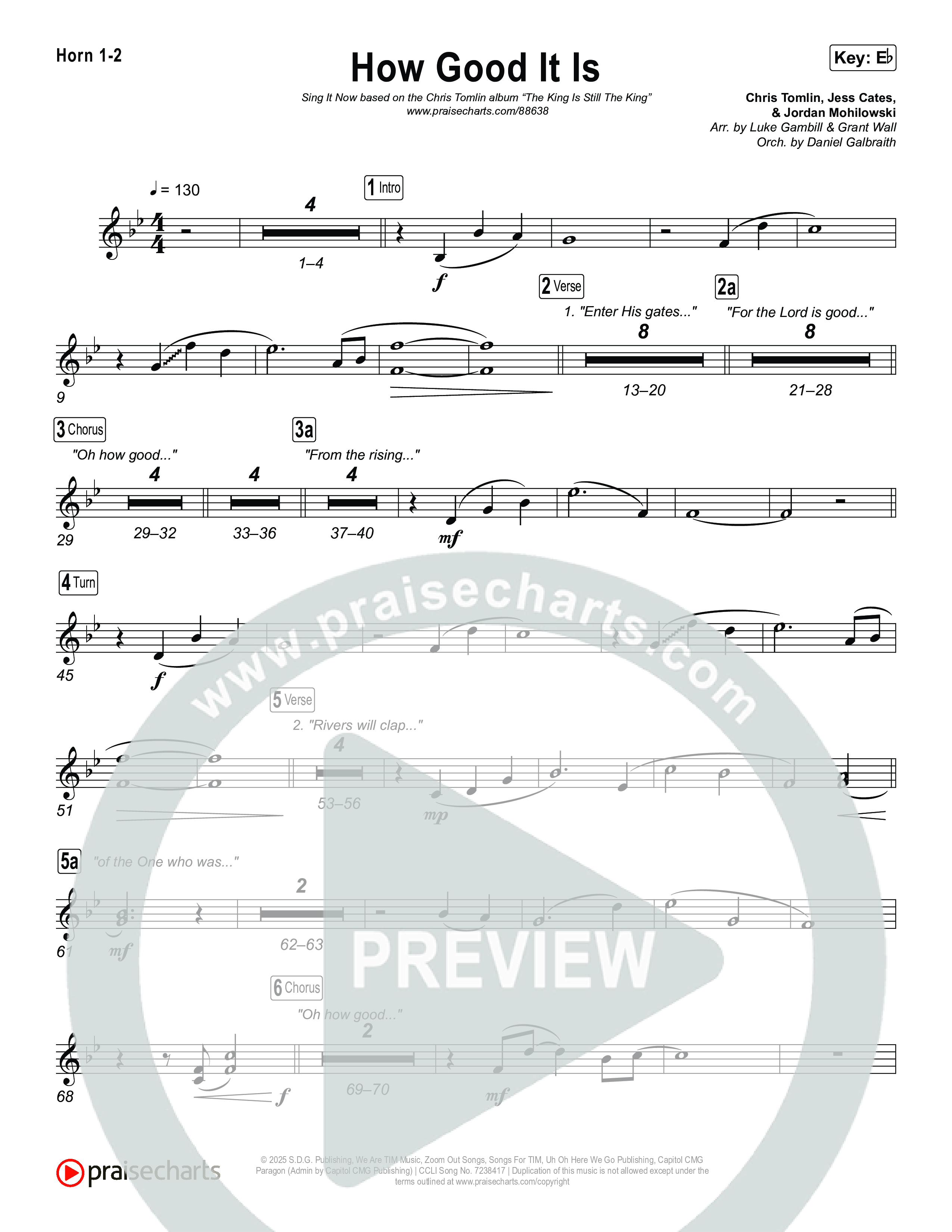 How Good It Is (Sing It Now) French Horn 1/2 (Chris Tomlin / Arr. Luke Gambill)