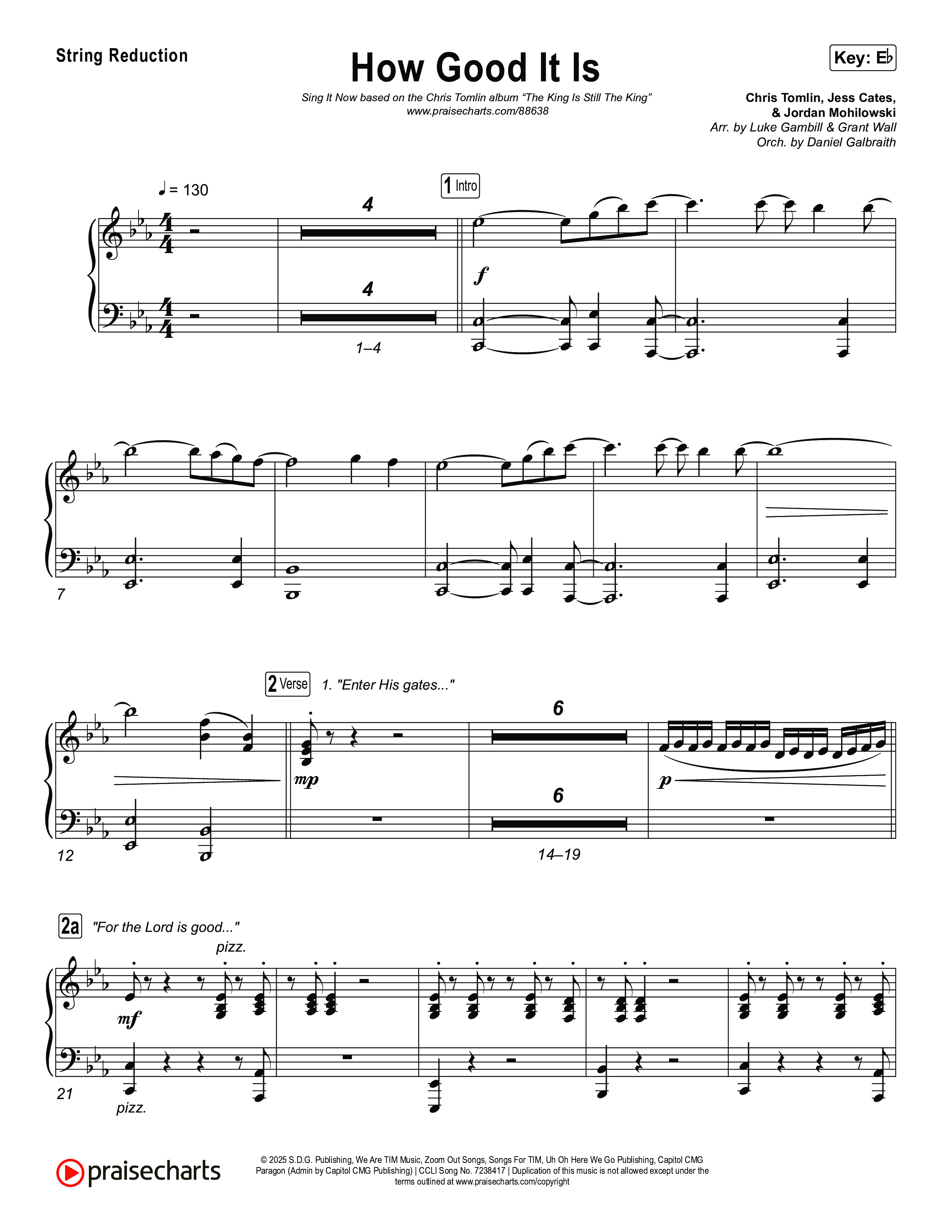 How Good It Is (Sing It Now) String Reduction (Chris Tomlin / Arr. Luke Gambill)