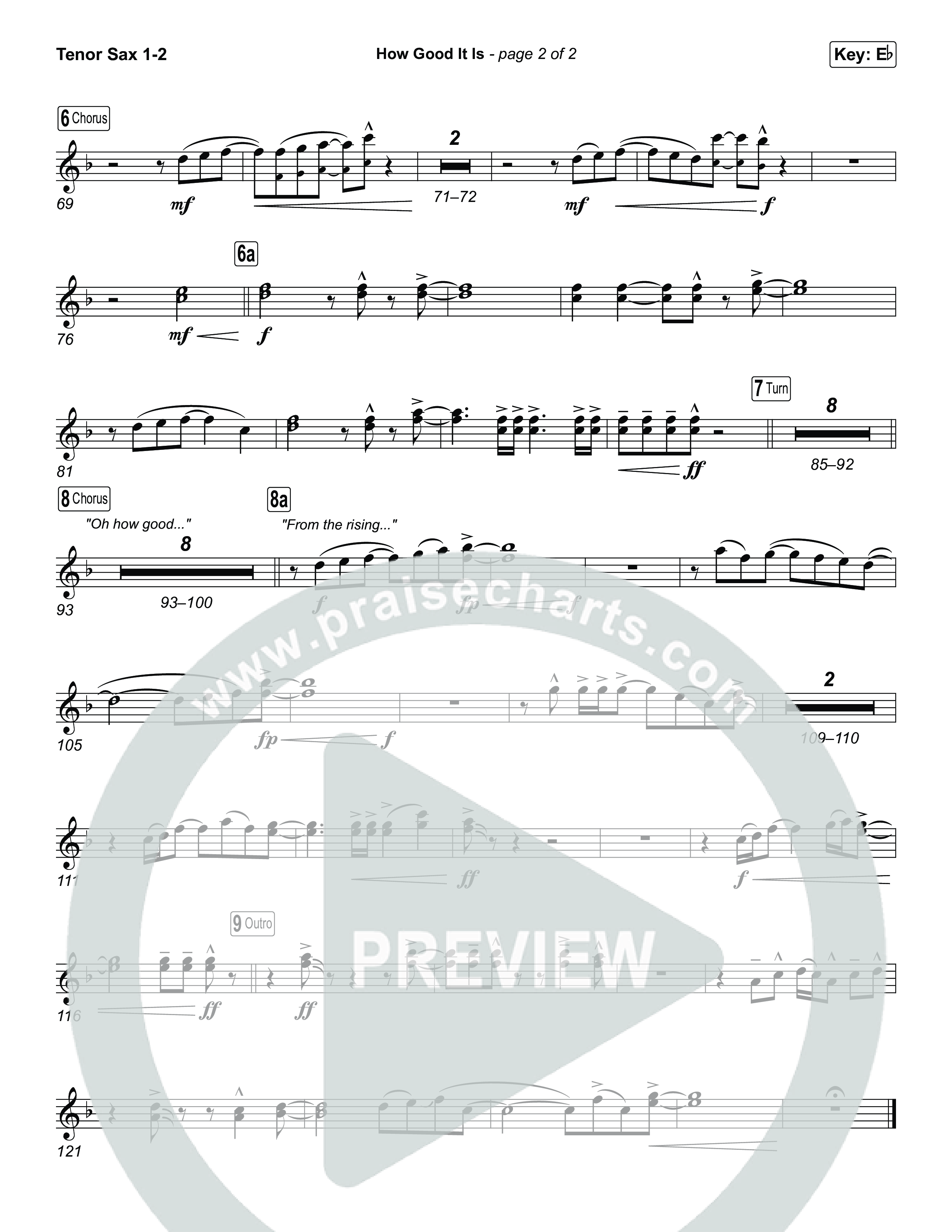 How Good It Is (Sing It Now) Tenor Sax 1/2 (Chris Tomlin / Arr. Luke Gambill)