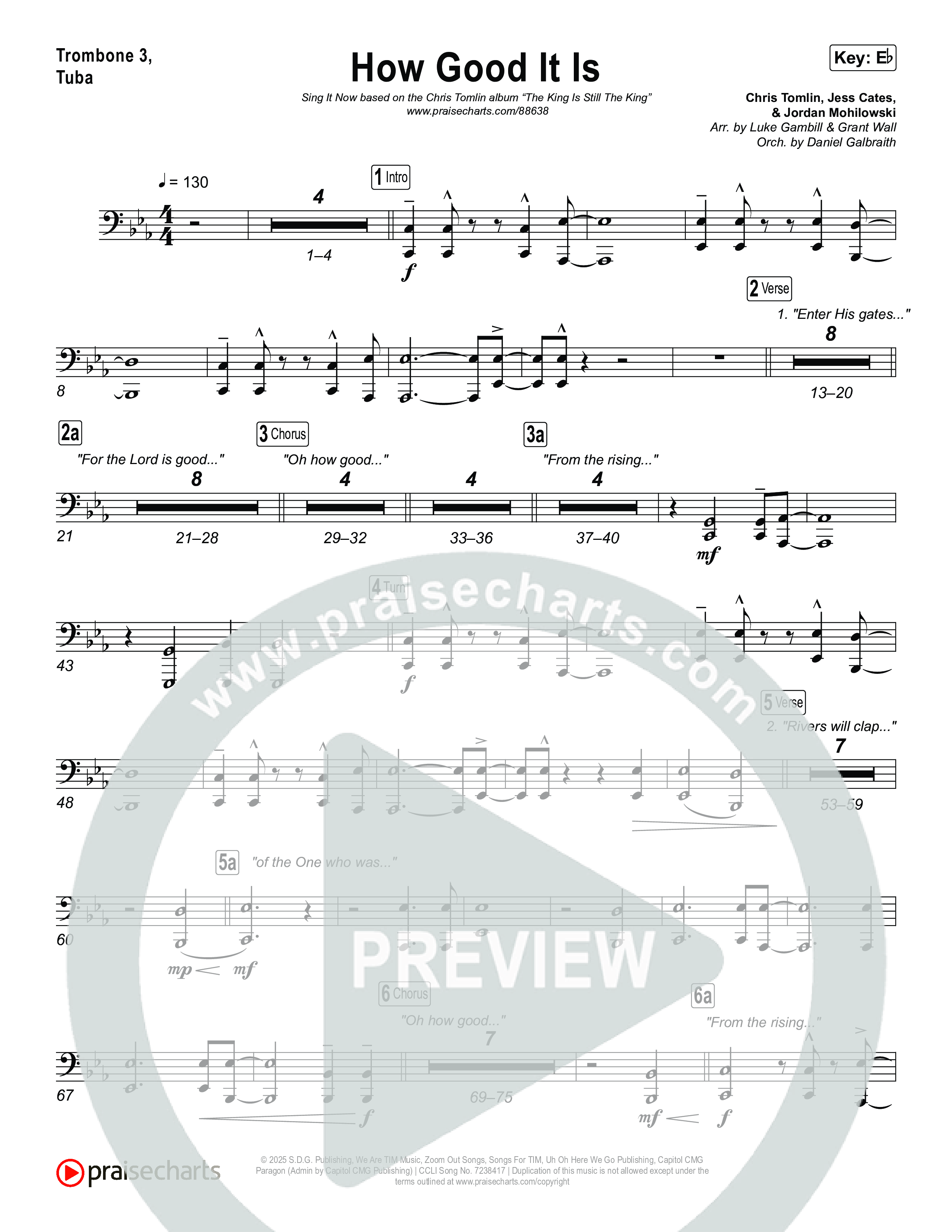 How Good It Is (Sing It Now) Trombone 3/Tuba (Chris Tomlin / Arr. Luke Gambill)