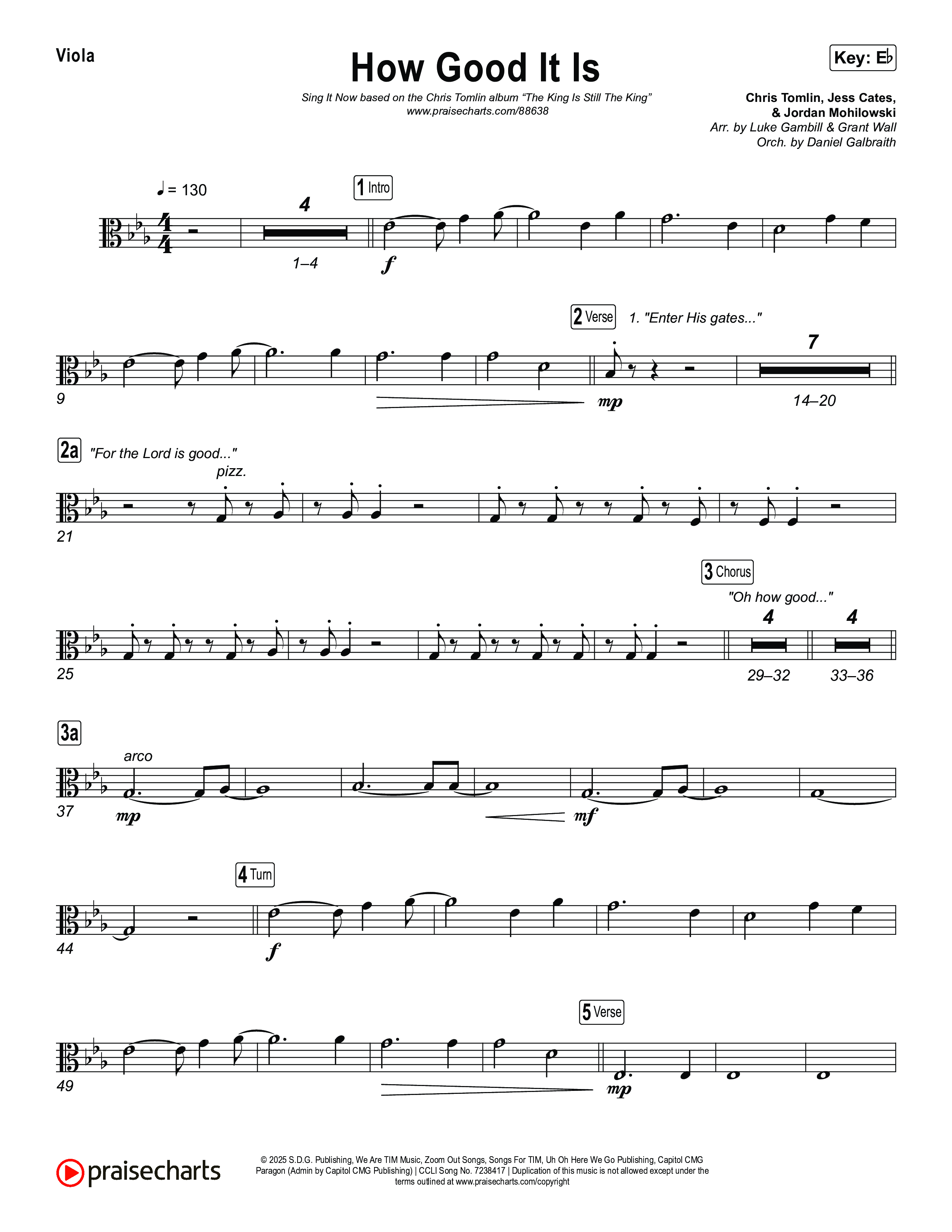 How Good It Is (Sing It Now) Viola (Chris Tomlin / Arr. Luke Gambill)