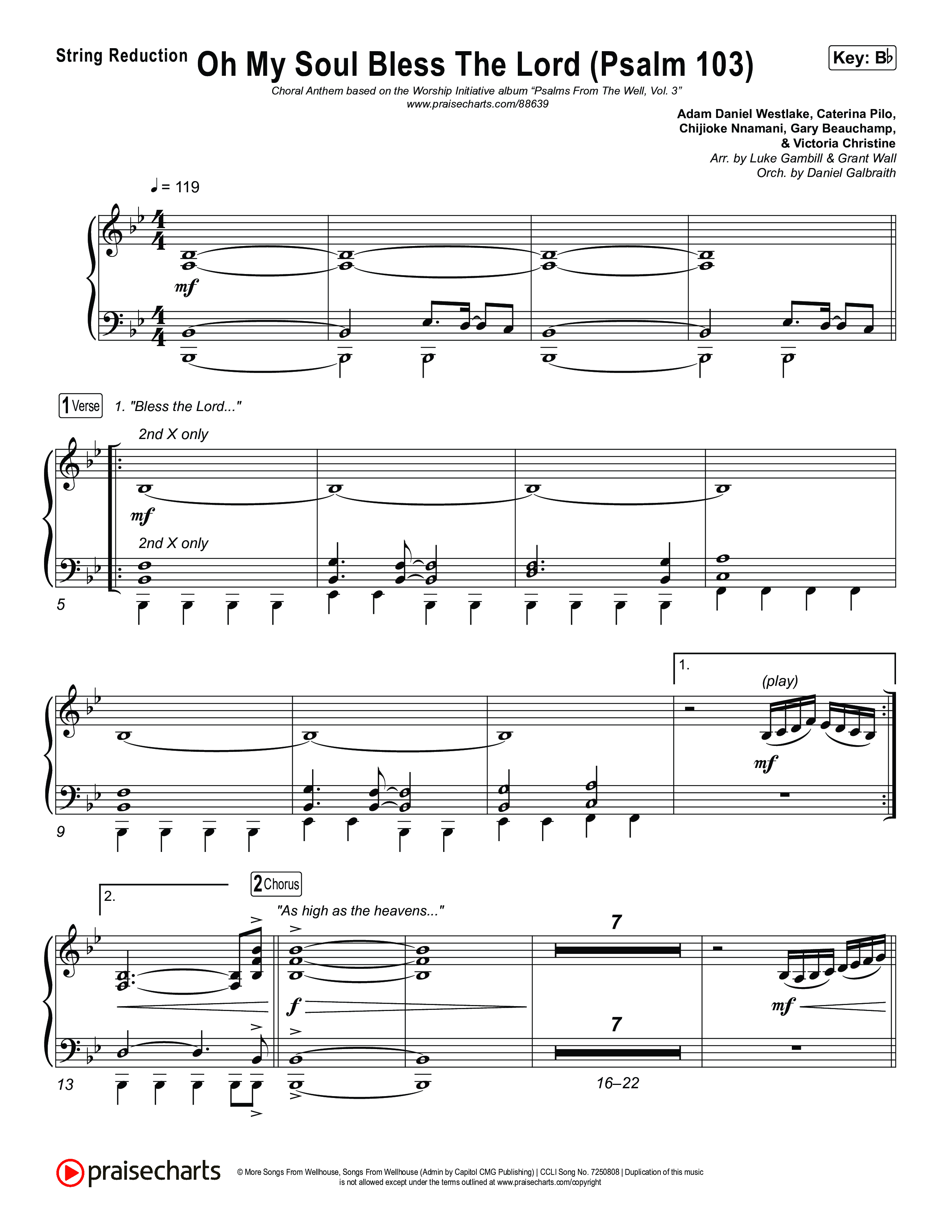 Oh My Soul Bless The Lord (Psalm 103) (Choral Anthem SATB) String Reduction (The Worship Initiative)