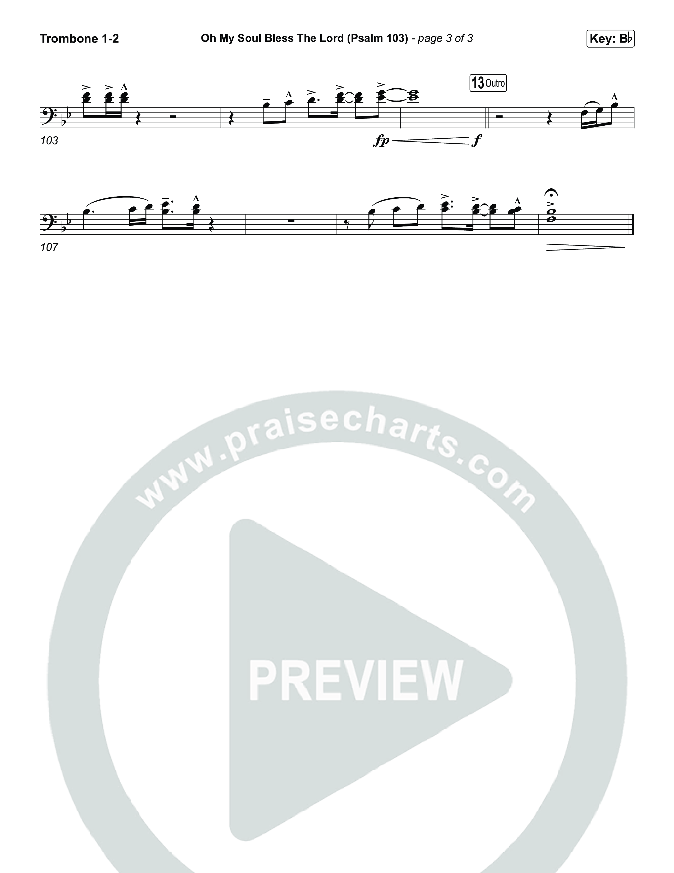 Oh My Soul Bless The Lord (Psalm 103) (Choral Anthem SATB) Trombone 1/2 (The Worship Initiative)