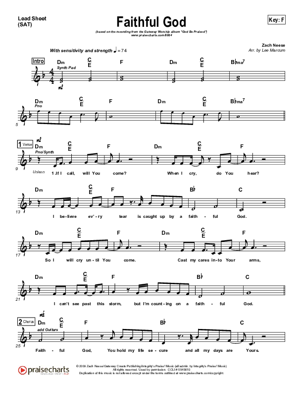 Faithful God Lead (SAT) (Gateway Worship)