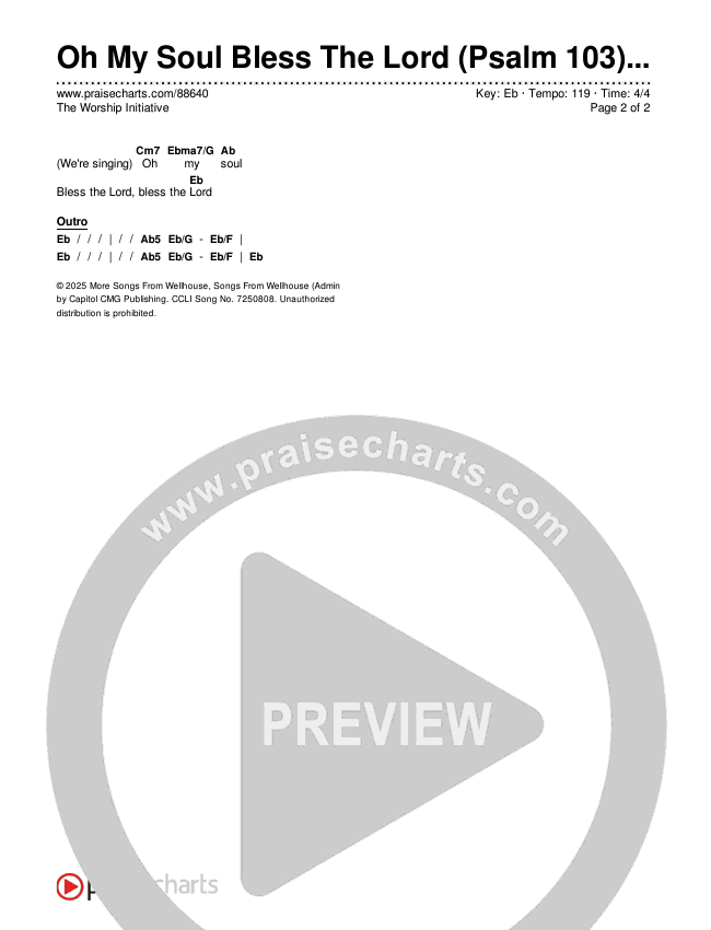 Oh My Soul Bless The Lord (Psalm 103) (Worship Choir/SAB) Chords & Lyrics (The Worship Initiative / Arr. Luke Gambill)