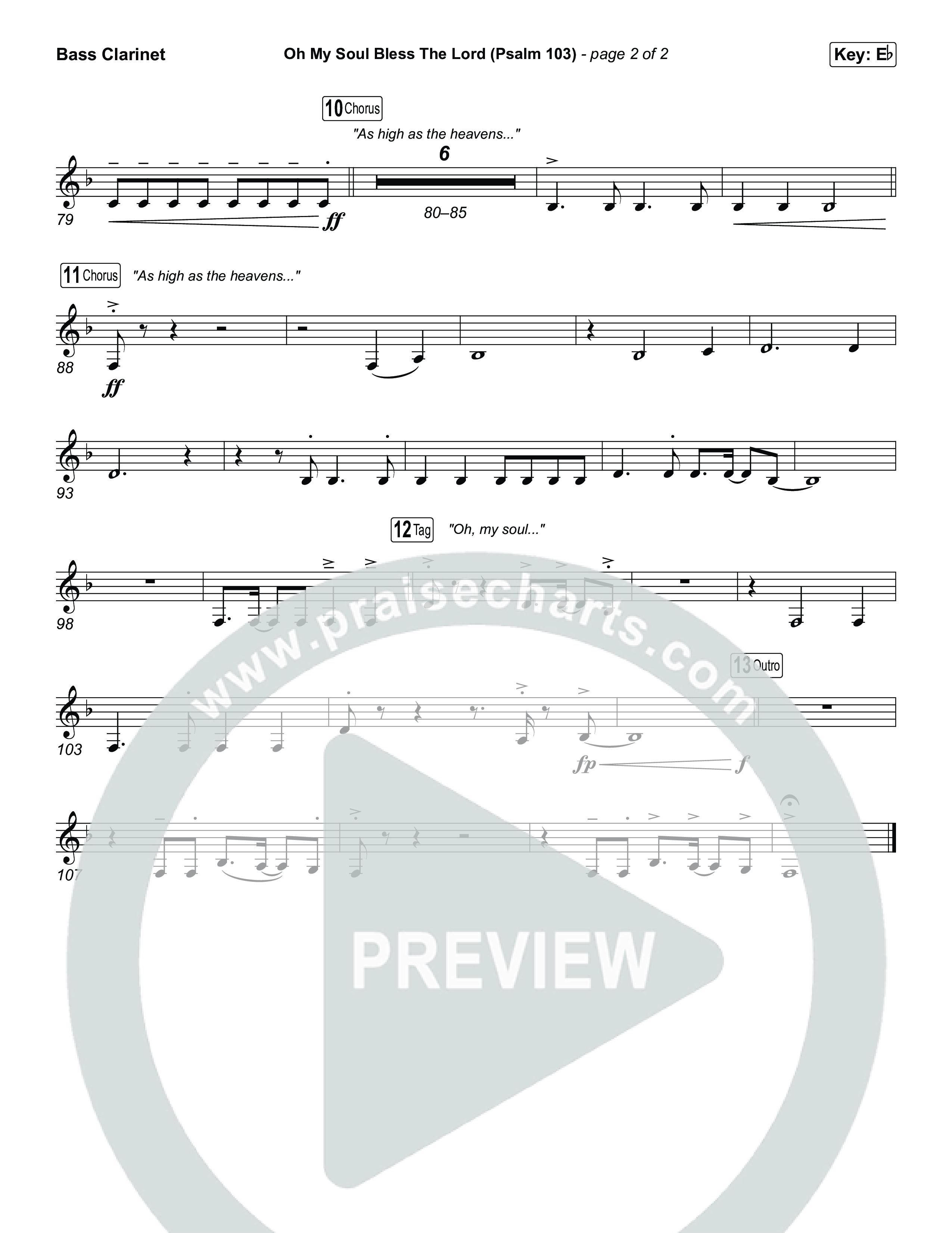 Oh My Soul Bless The Lord (Psalm 103) (Unison/2-Part) Bass Clarinet (The Worship Initiative / Arr. Luke Gambill)