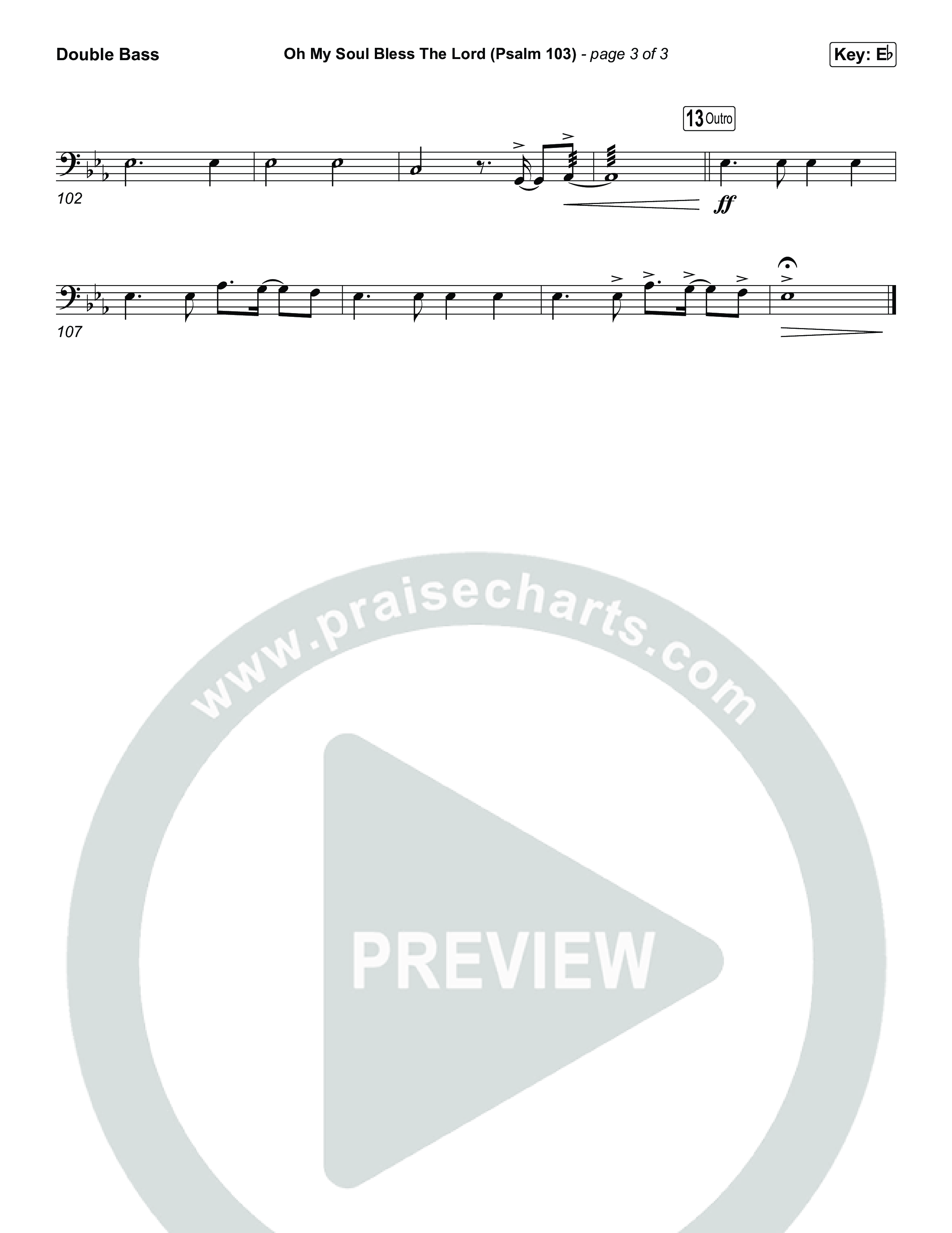 Oh My Soul Bless The Lord (Psalm 103) (Unison/2-Part) Double Bass (The Worship Initiative / Arr. Luke Gambill)