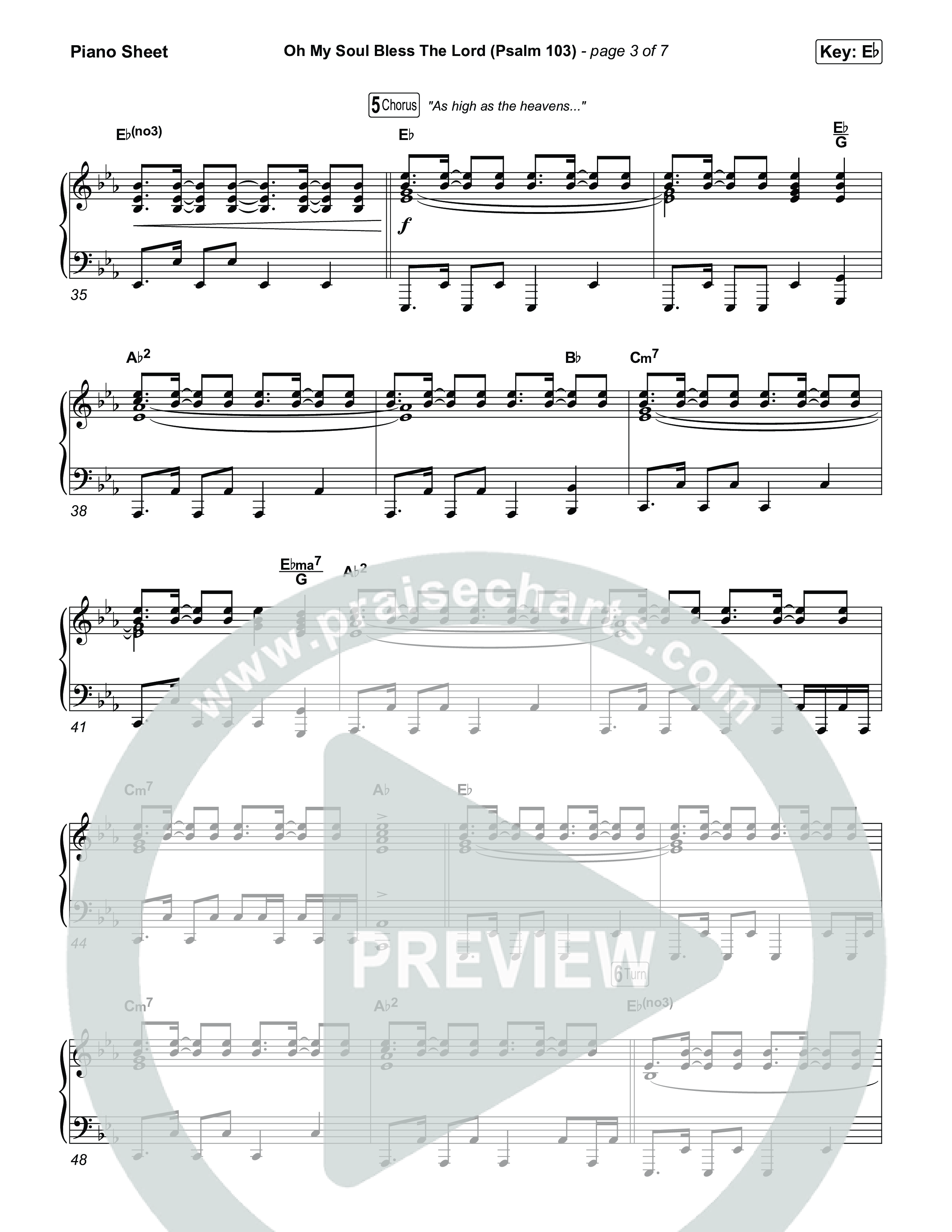 Oh My Soul Bless The Lord (Psalm 103) (Unison/2-Part) Piano Sheet (The Worship Initiative / Arr. Luke Gambill)