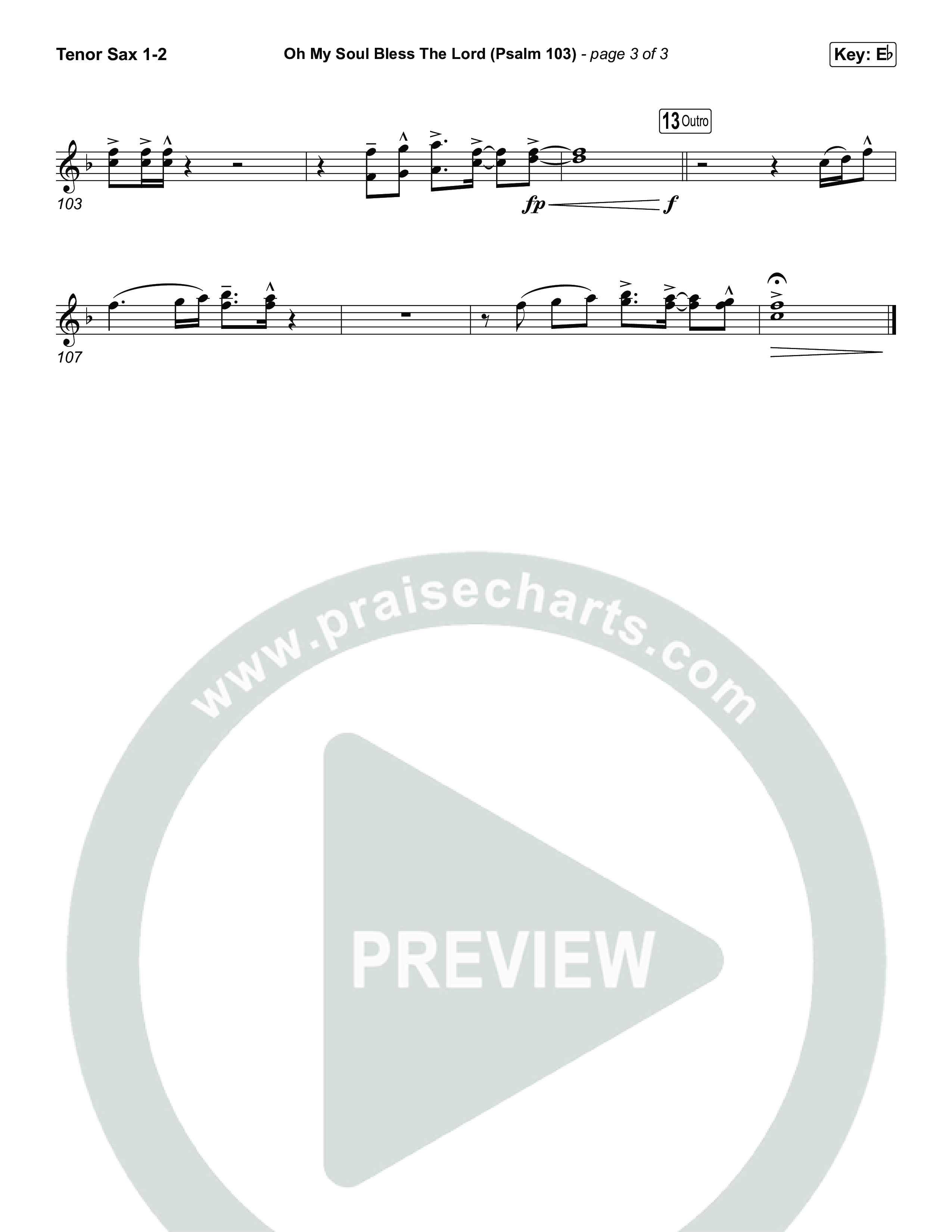 Oh My Soul Bless The Lord (Psalm 103) (Unison/2-Part) Tenor Sax 1/2 (The Worship Initiative / Arr. Luke Gambill)
