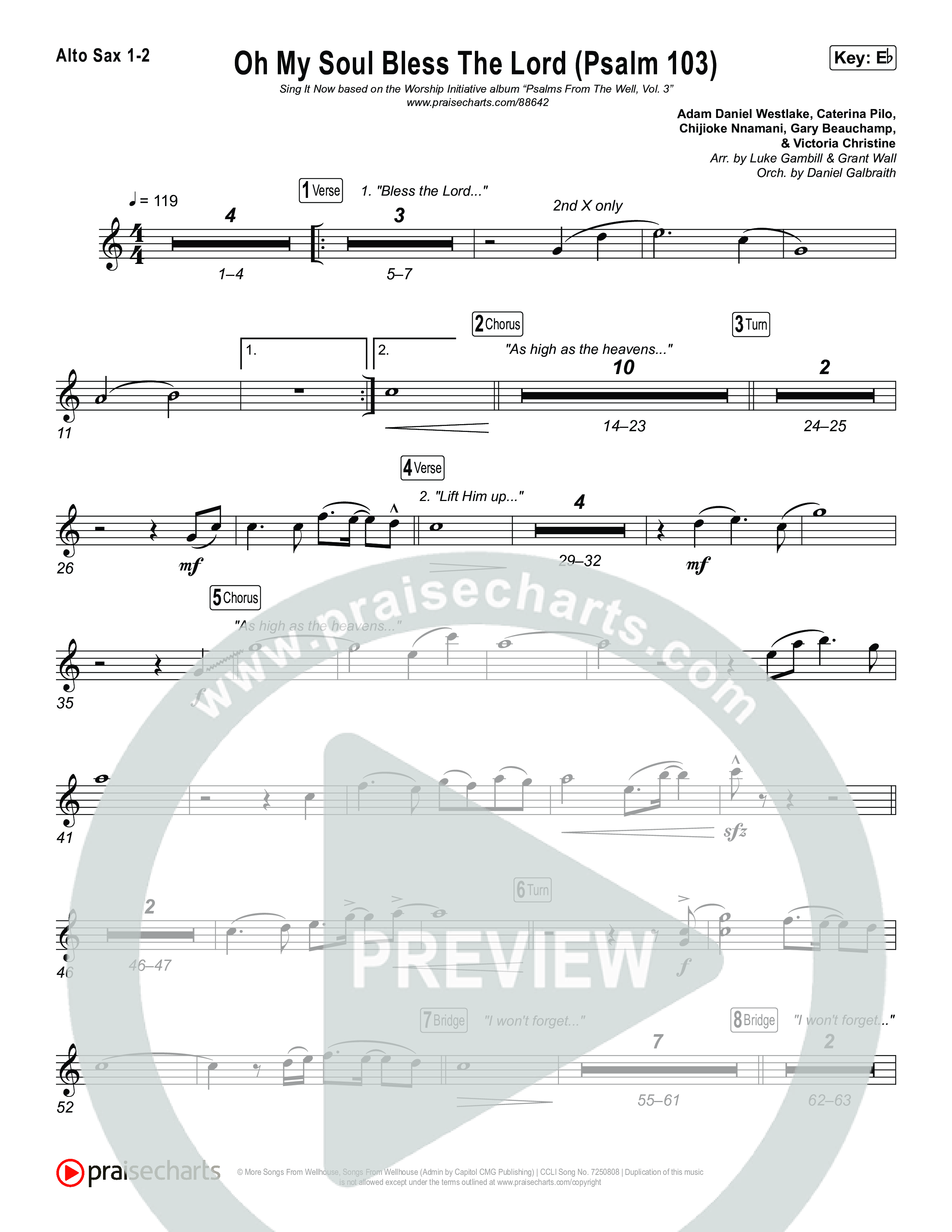 Oh My Soul Bless The Lord (Psalm 103) (Sing It Now) Sax Pack (The Worship Initiative / Arr. Luke Gambill)