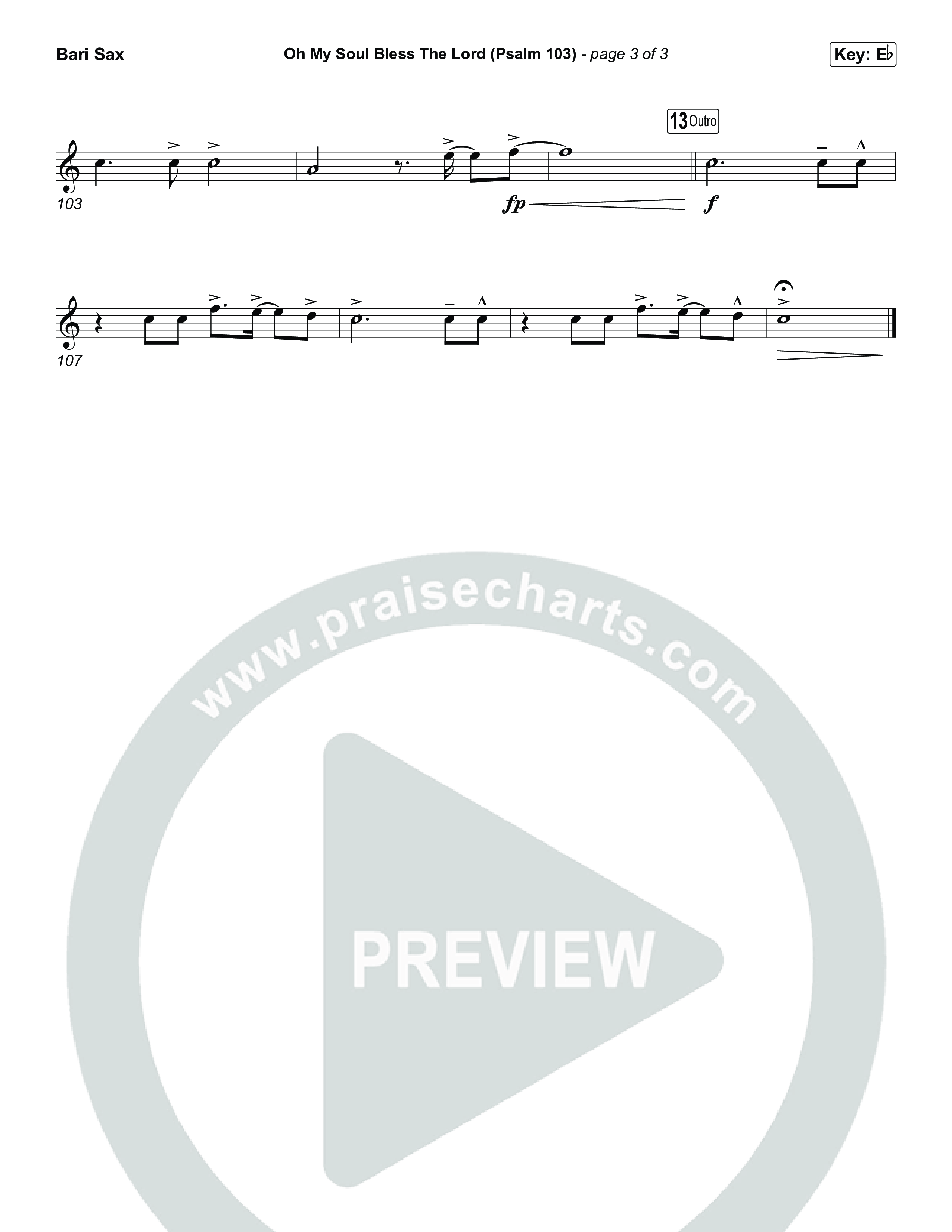 Oh My Soul Bless The Lord (Psalm 103) (Sing It Now) Bari Sax (The Worship Initiative / Arr. Luke Gambill)