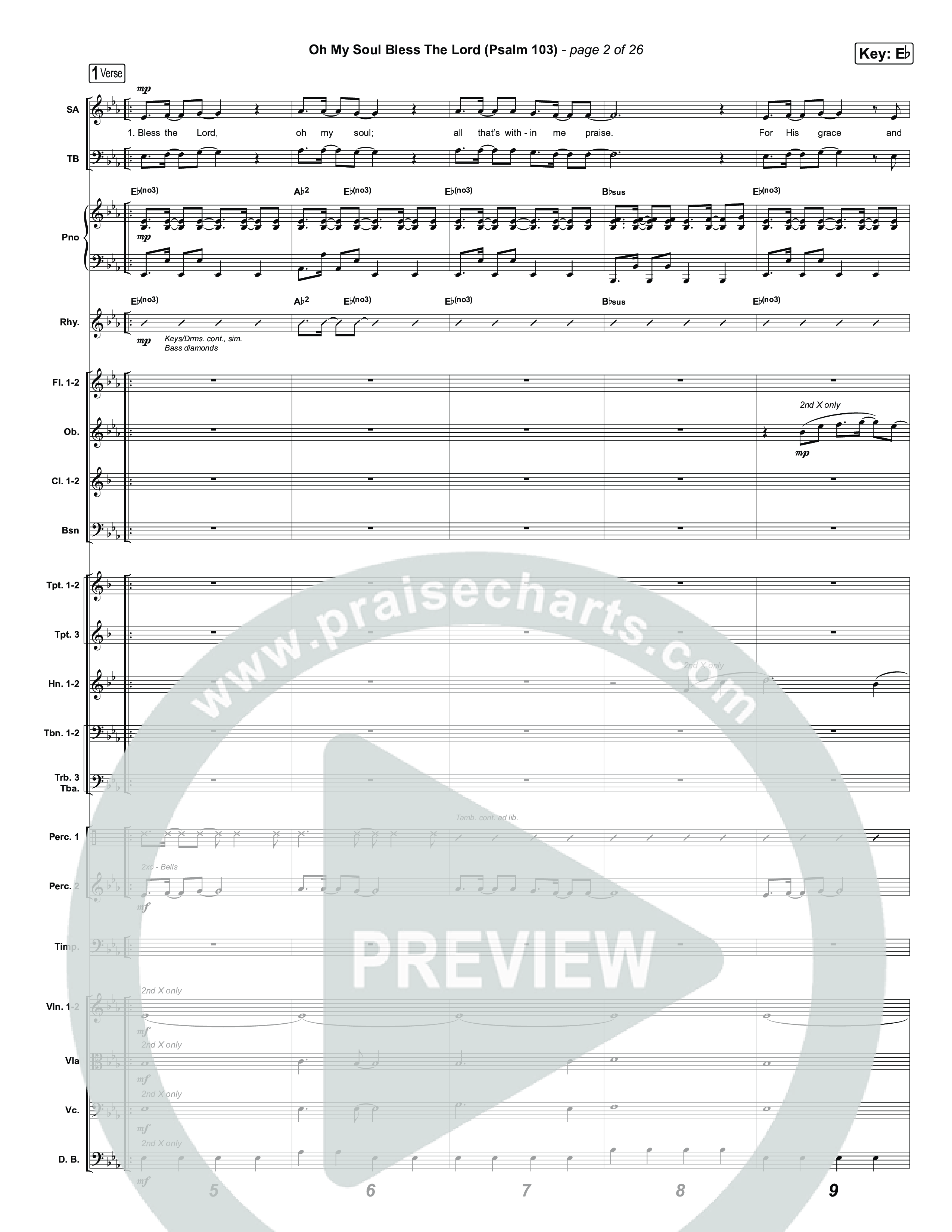 Oh My Soul Bless The Lord (Psalm 103) (Sing It Now) Orchestration (The Worship Initiative / Arr. Luke Gambill)