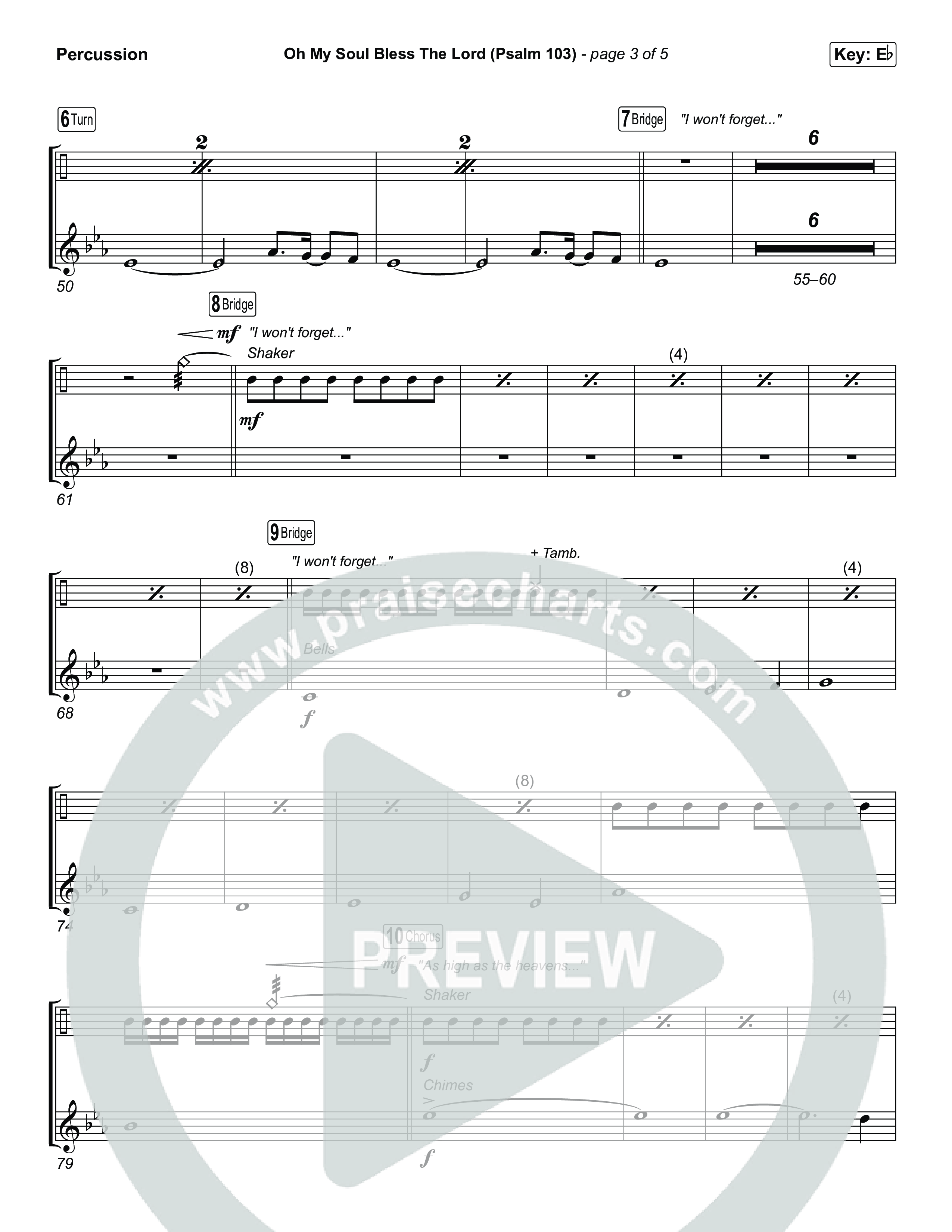 Oh My Soul Bless The Lord (Psalm 103) (Sing It Now) Percussion (The Worship Initiative / Arr. Luke Gambill)