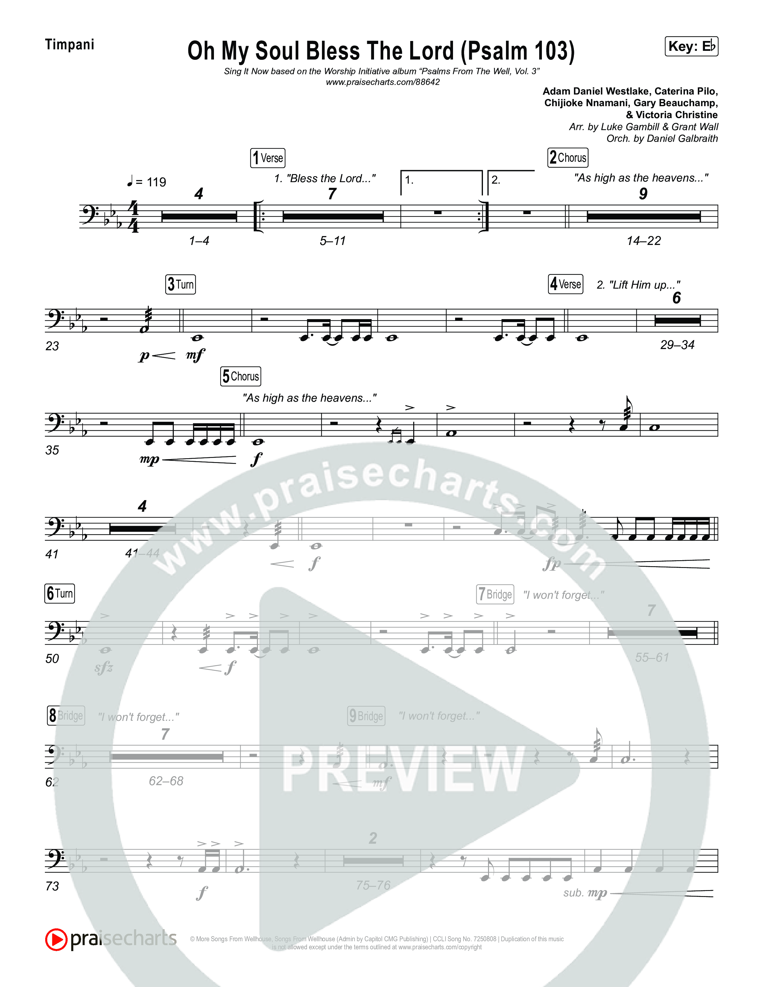 Oh My Soul Bless The Lord (Psalm 103) (Sing It Now) Timpani (The Worship Initiative / Arr. Luke Gambill)