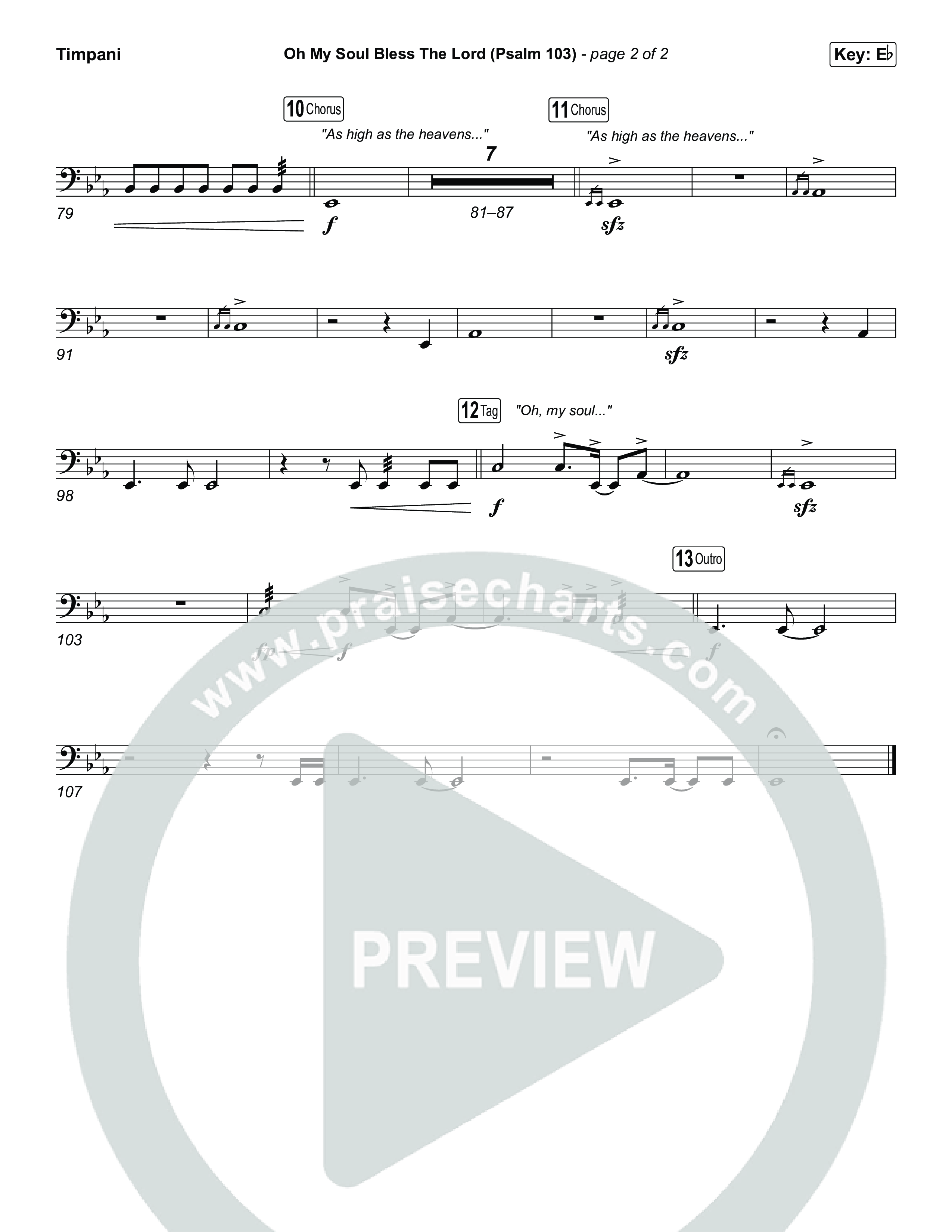 Oh My Soul Bless The Lord (Psalm 103) (Sing It Now) Timpani (The Worship Initiative / Arr. Luke Gambill)