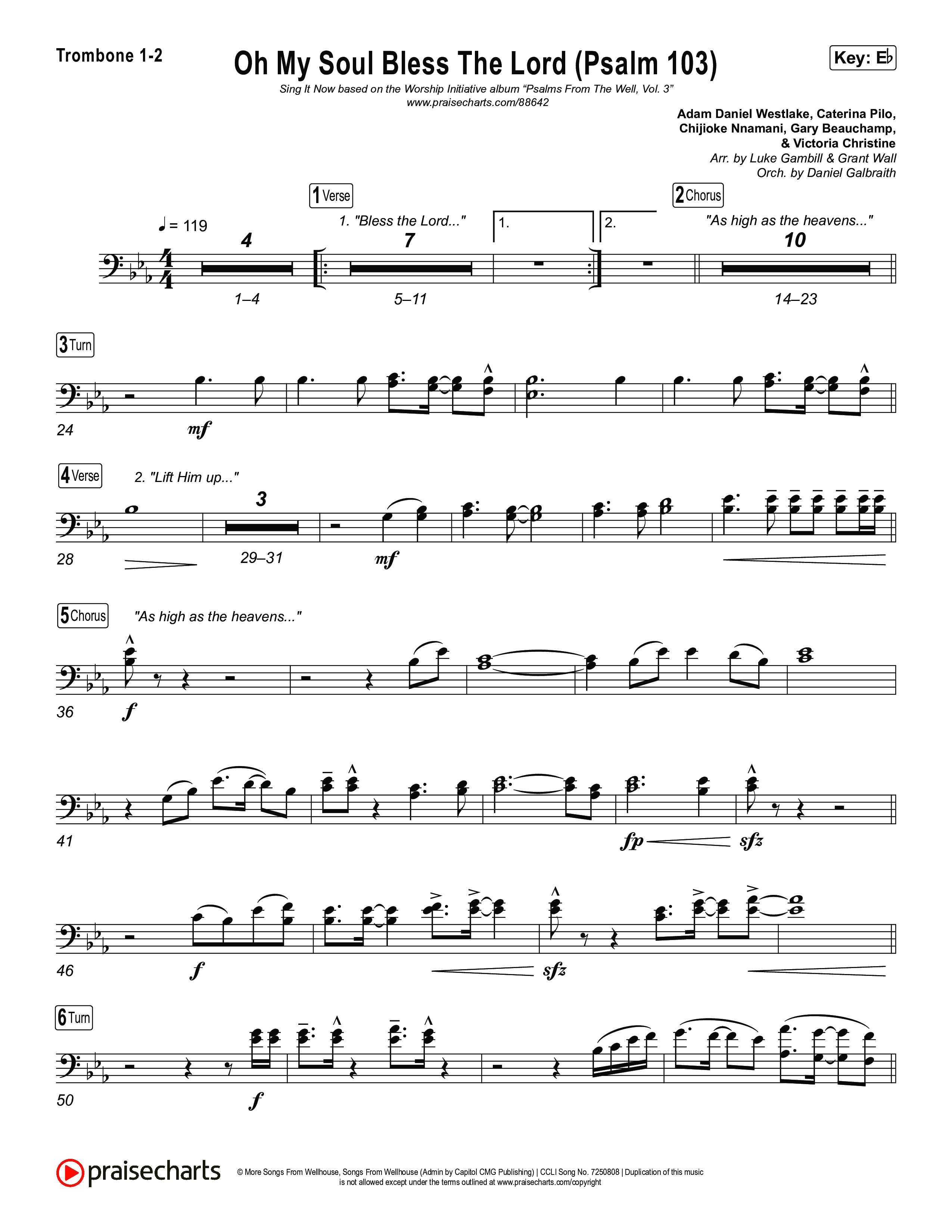 Oh My Soul Bless The Lord (Psalm 103) (Sing It Now) Trombone 1/2 (The Worship Initiative / Arr. Luke Gambill)