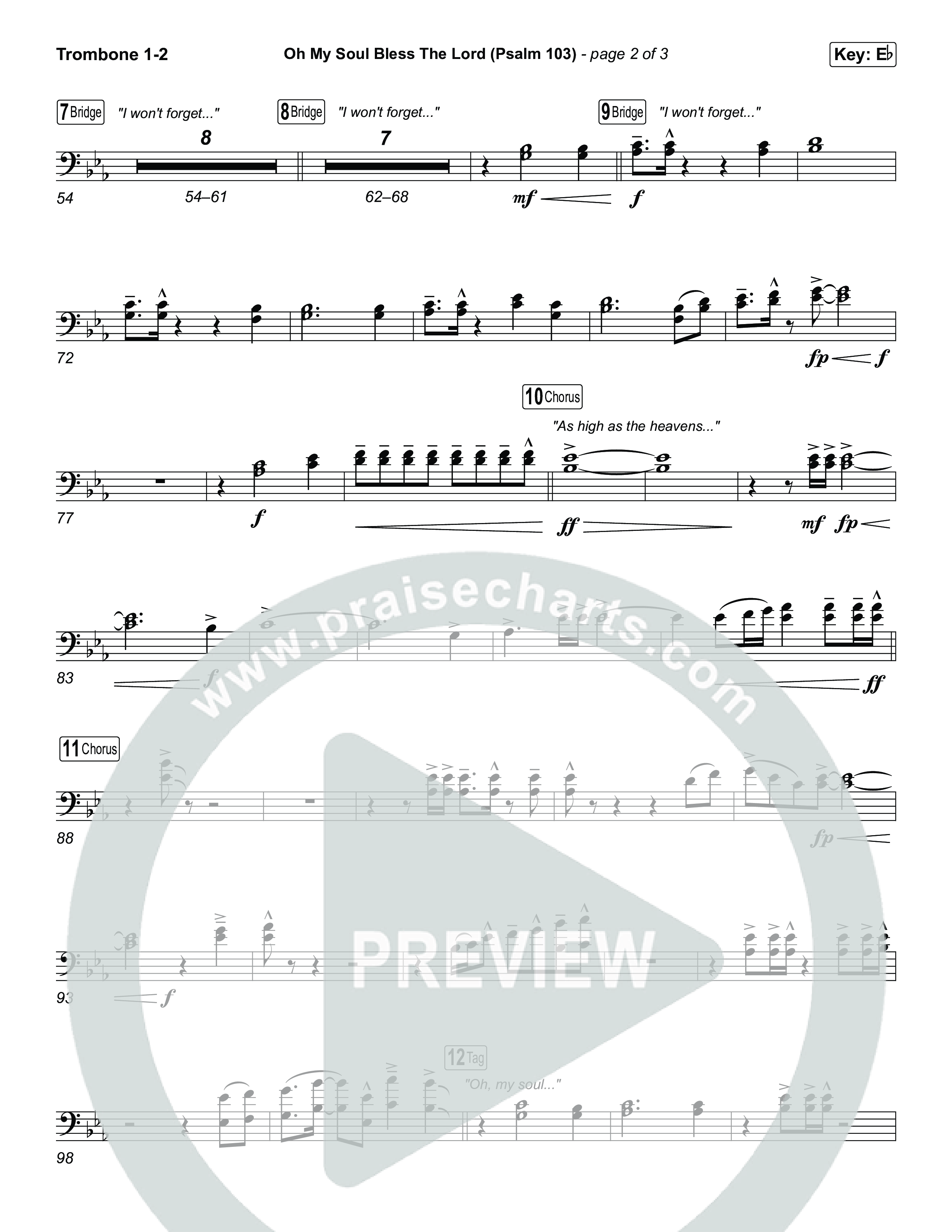 Oh My Soul Bless The Lord (Psalm 103) (Sing It Now) Trombone 1/2 (The Worship Initiative / Arr. Luke Gambill)