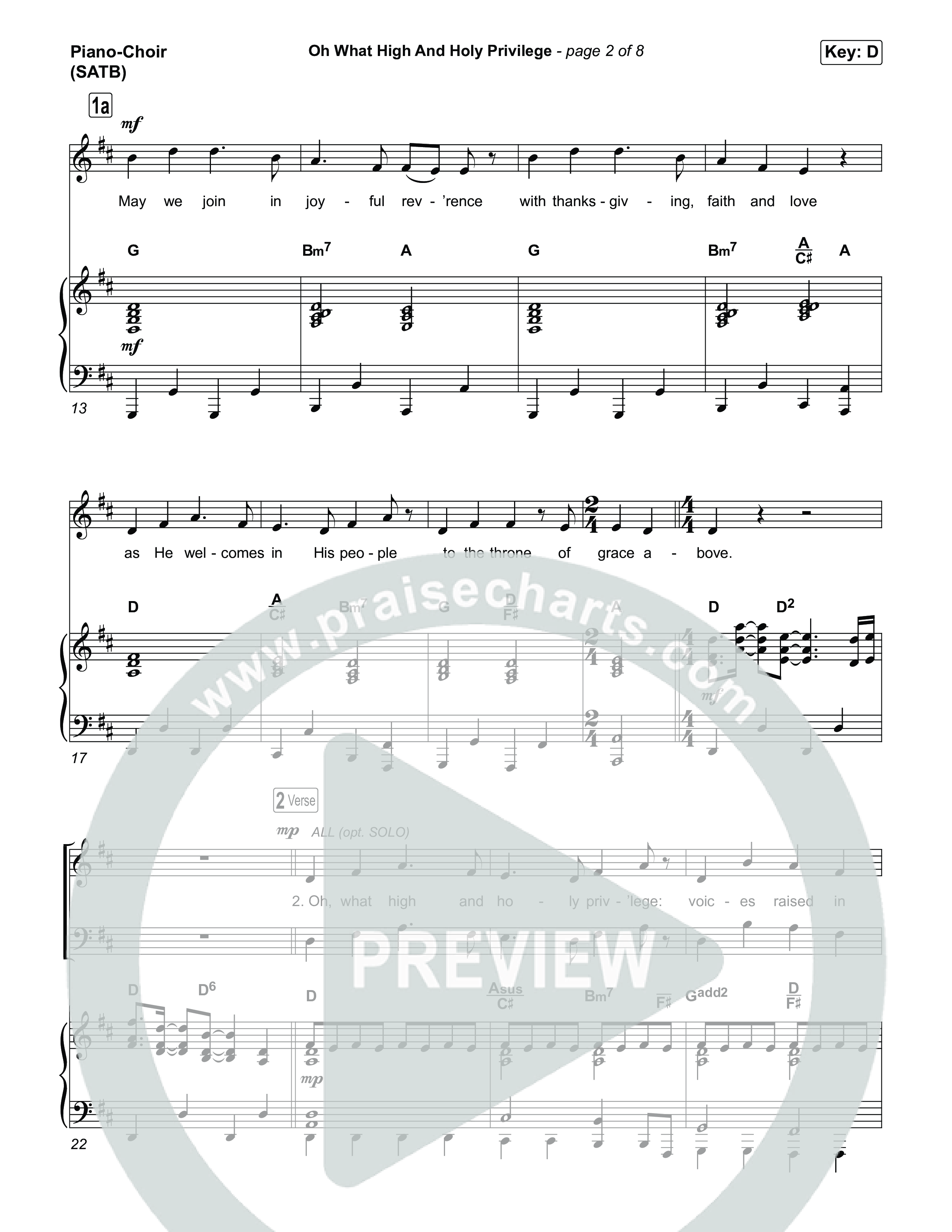 Oh What High And Holy Privilege (Choral Anthem SATB) Piano/Vocal (SATB) (Keith & Kristyn Getty / Matt Boswell / Matt Papa)