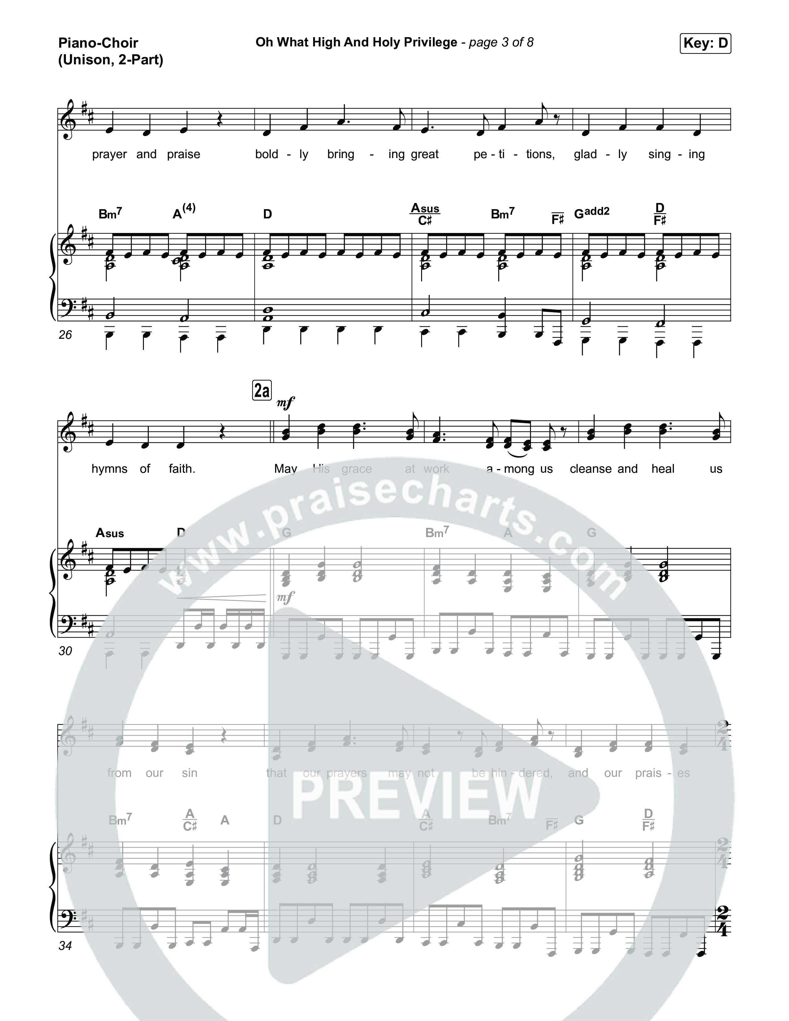 Oh What High And Holy Privilege (Unison/2-Part) Piano/Choir  (Uni/2-Part) (Keith & Kristyn Getty / Matt Boswell / Matt Papa)