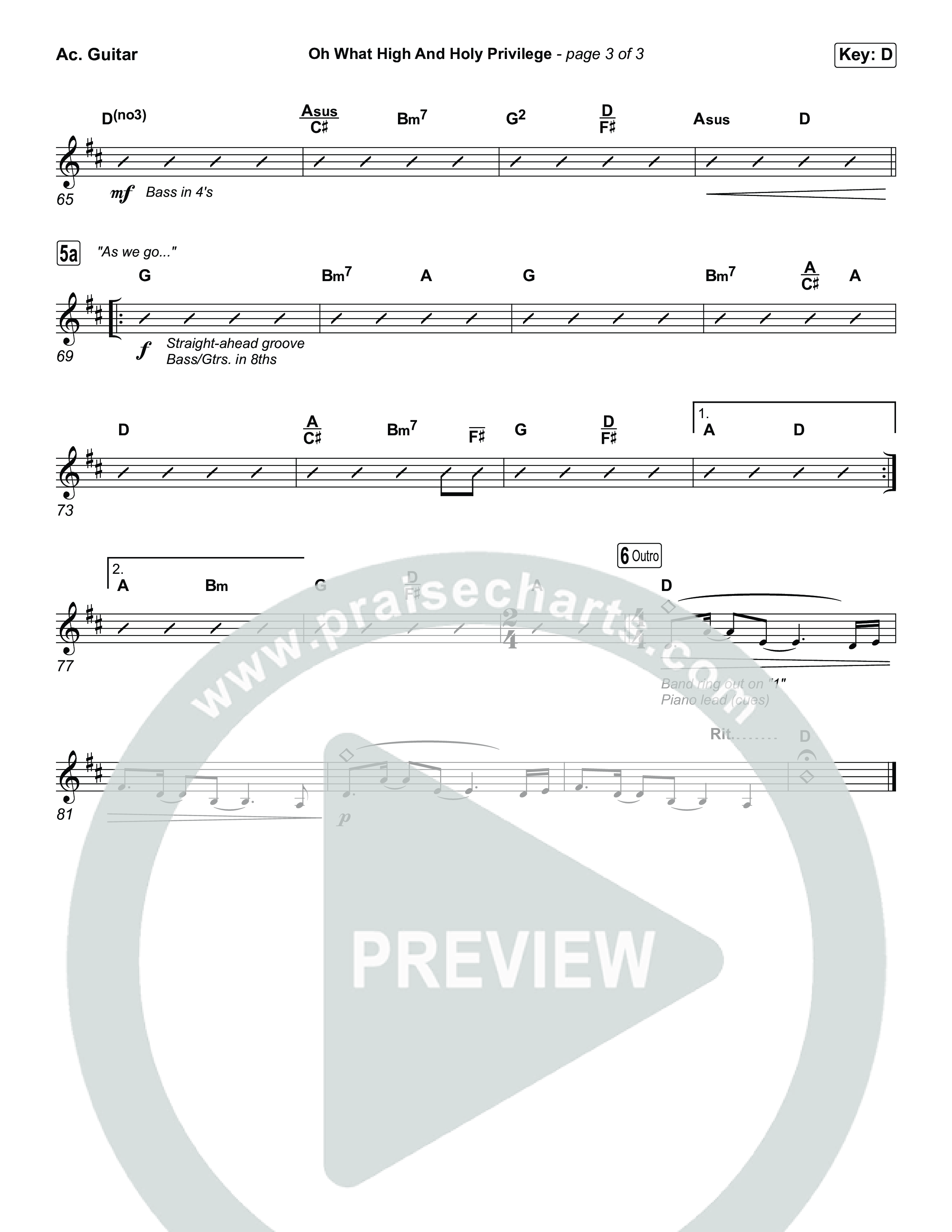 Oh What High And Holy Privilege (Sing It Now) Acoustic Guitar (Keith & Kristyn Getty / Matt Boswell / Matt Papa)