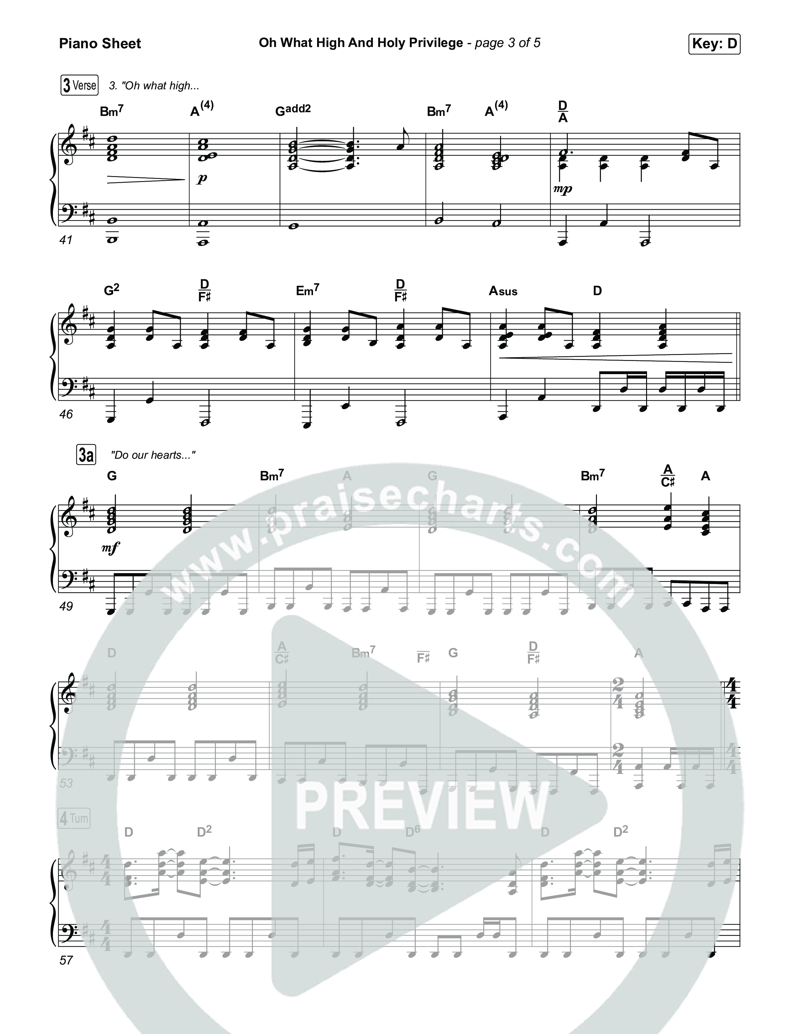 Oh What High And Holy Privilege (Sing It Now) Piano Sheet (Keith & Kristyn Getty / Matt Boswell / Matt Papa)