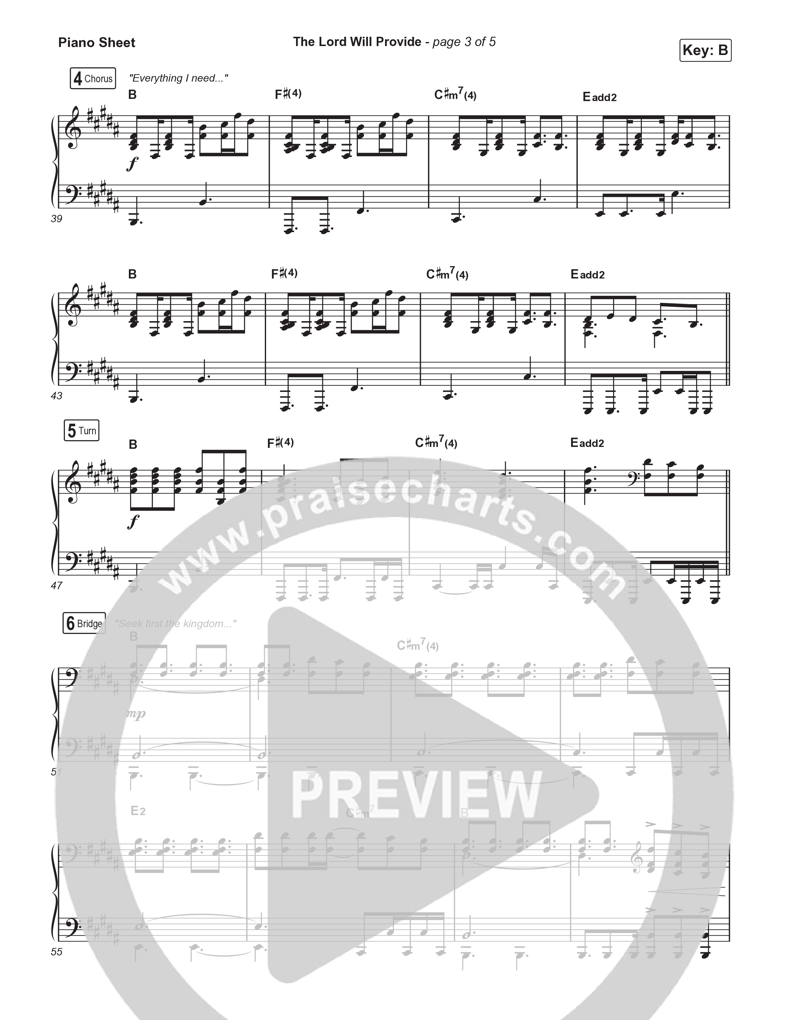 The Lord Will Provide Piano Sheet (Passion / Jamie MacDonald / Landon Wolfe)