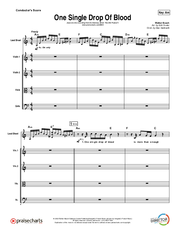 One Single Drop Conductor's Score (Gateway Worship)