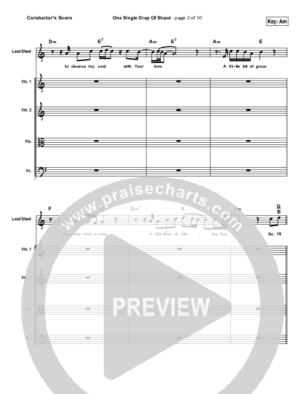 One Single Drop Conductor's Score (Gateway Worship)