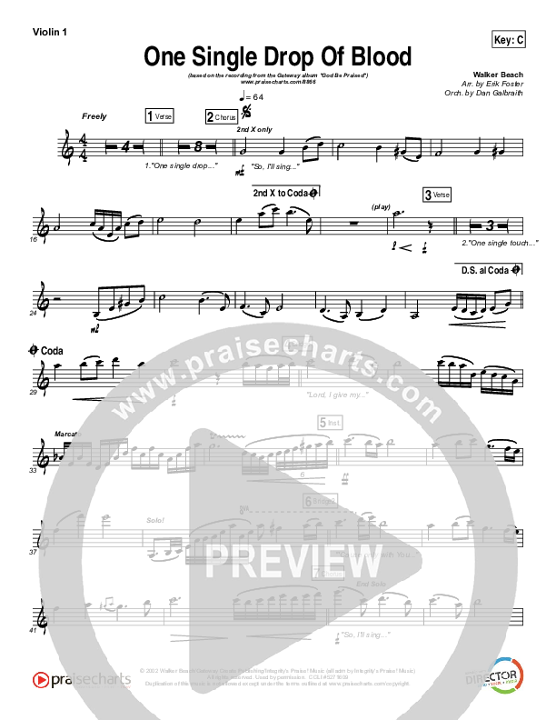 One Single Drop Violin 1 (Gateway Worship)