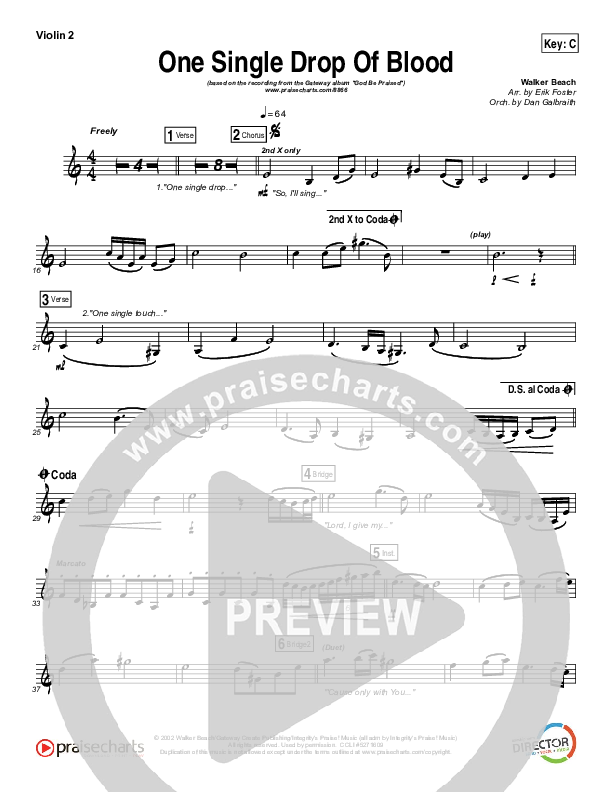 One Single Drop Violin 2 (Gateway Worship)