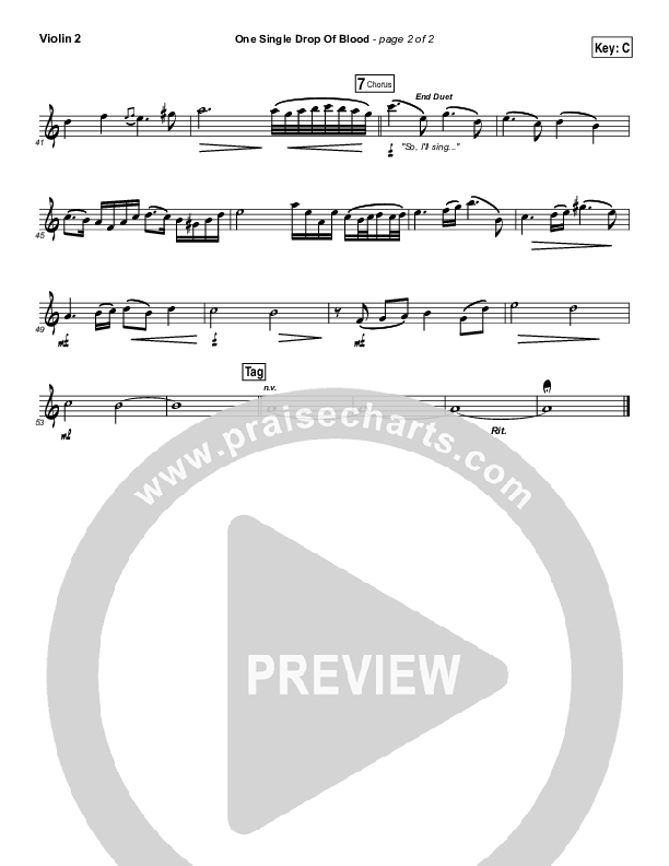 One Single Drop Violin 2 (Gateway Worship)