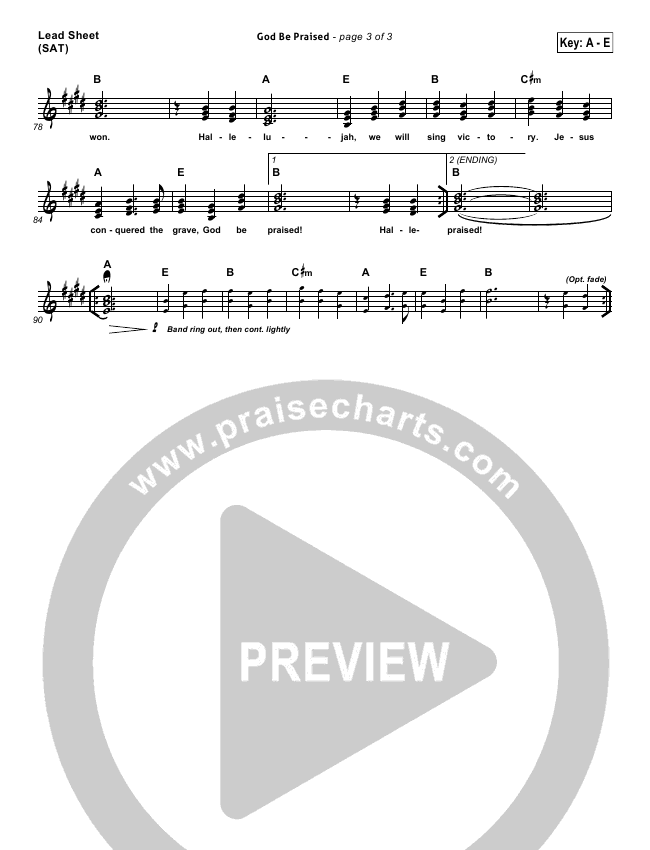 God Be Praised Sheet Music PDF (Gateway Worship) PraiseCharts