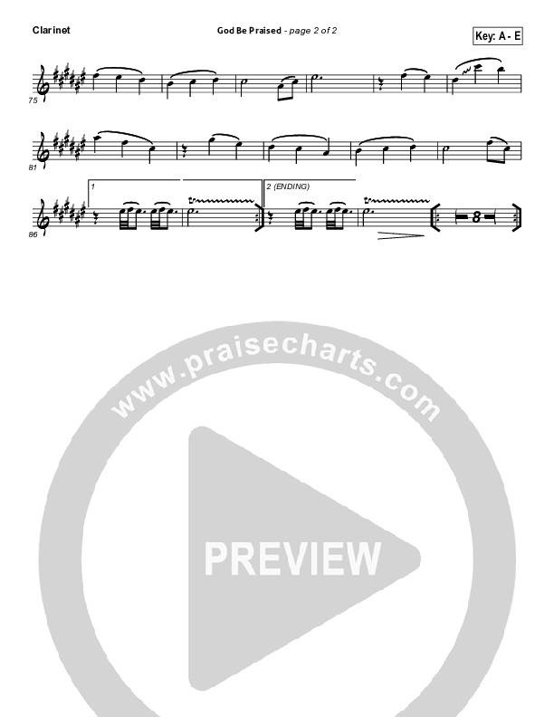 God Be Praised Clarinet (Gateway Worship)