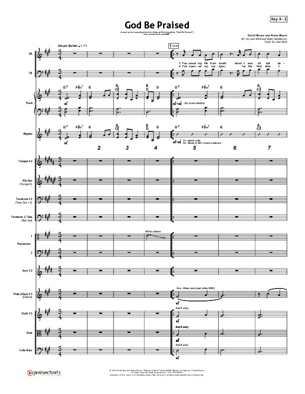 God Be Praised Conductor's Score (Gateway Worship)