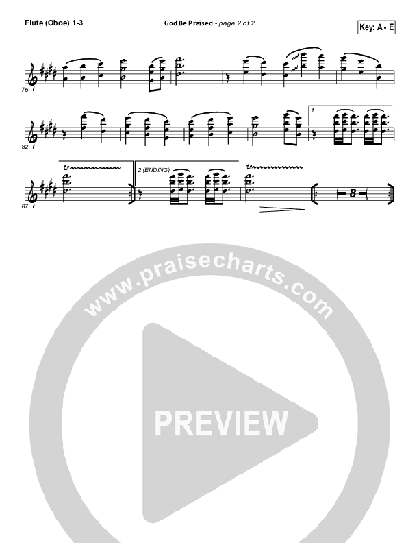 God Be Praised Flute/Oboe 1/2/3 (Gateway Worship)