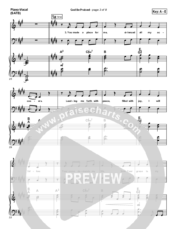 God Be Praised Piano/Vocal (SATB) (Gateway Worship)