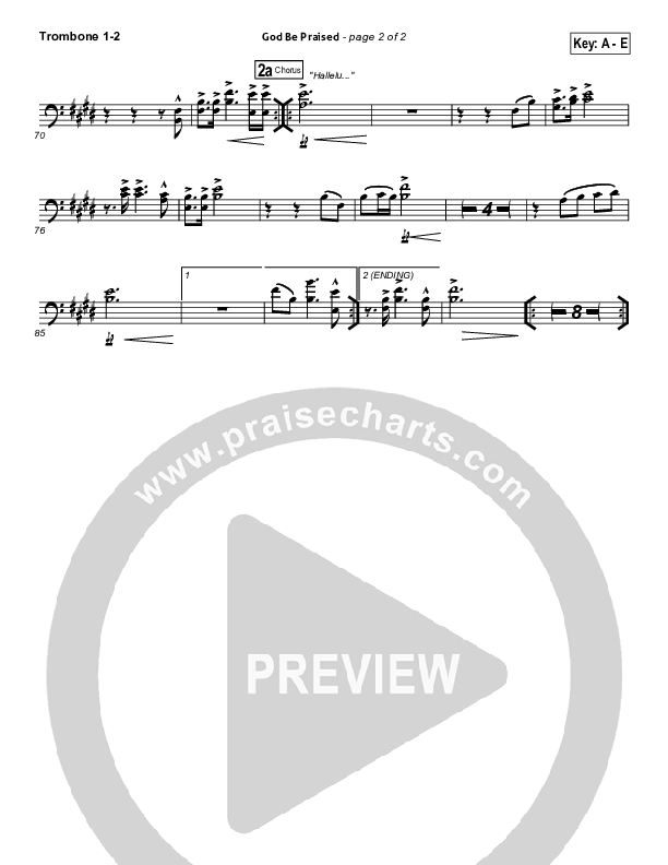 God Be Praised Trombone 1/2 (Gateway Worship)