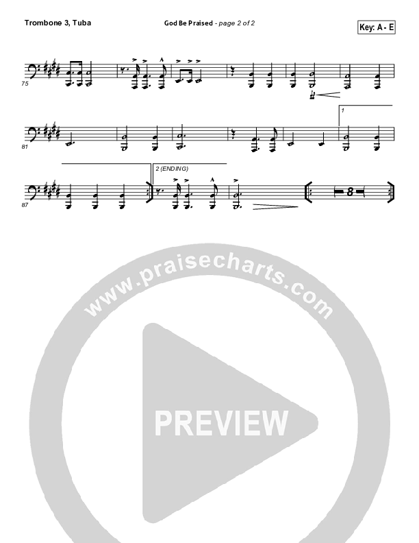 God Be Praised Trombone 3/Tuba (Gateway Worship)